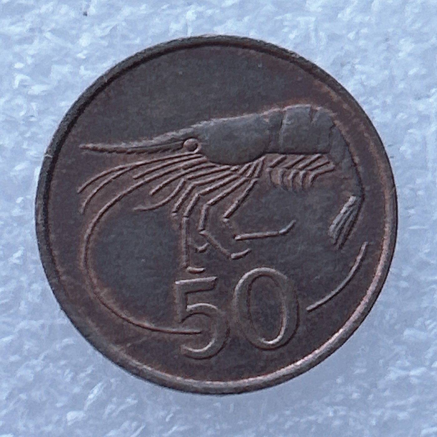 全场一元起拍 世界钱币散币场 第24期 冰岛1981年50奥拉北极虾青铜币