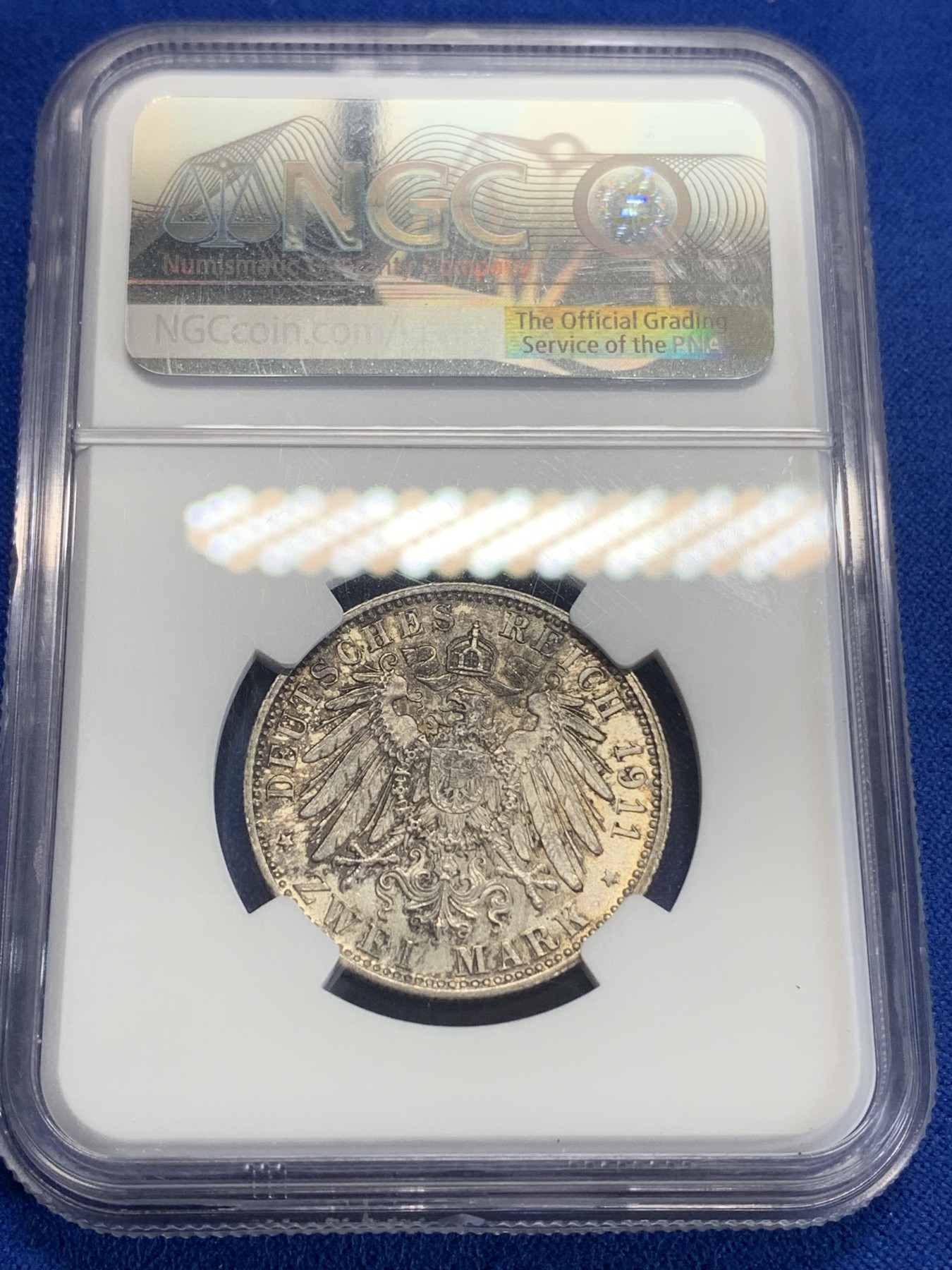 《竞宝斋》第198场-周日，周一 2场 (全场包邮) NGC MS62  1911年德国巴伐利亚摄政王利奥波德2马克银币