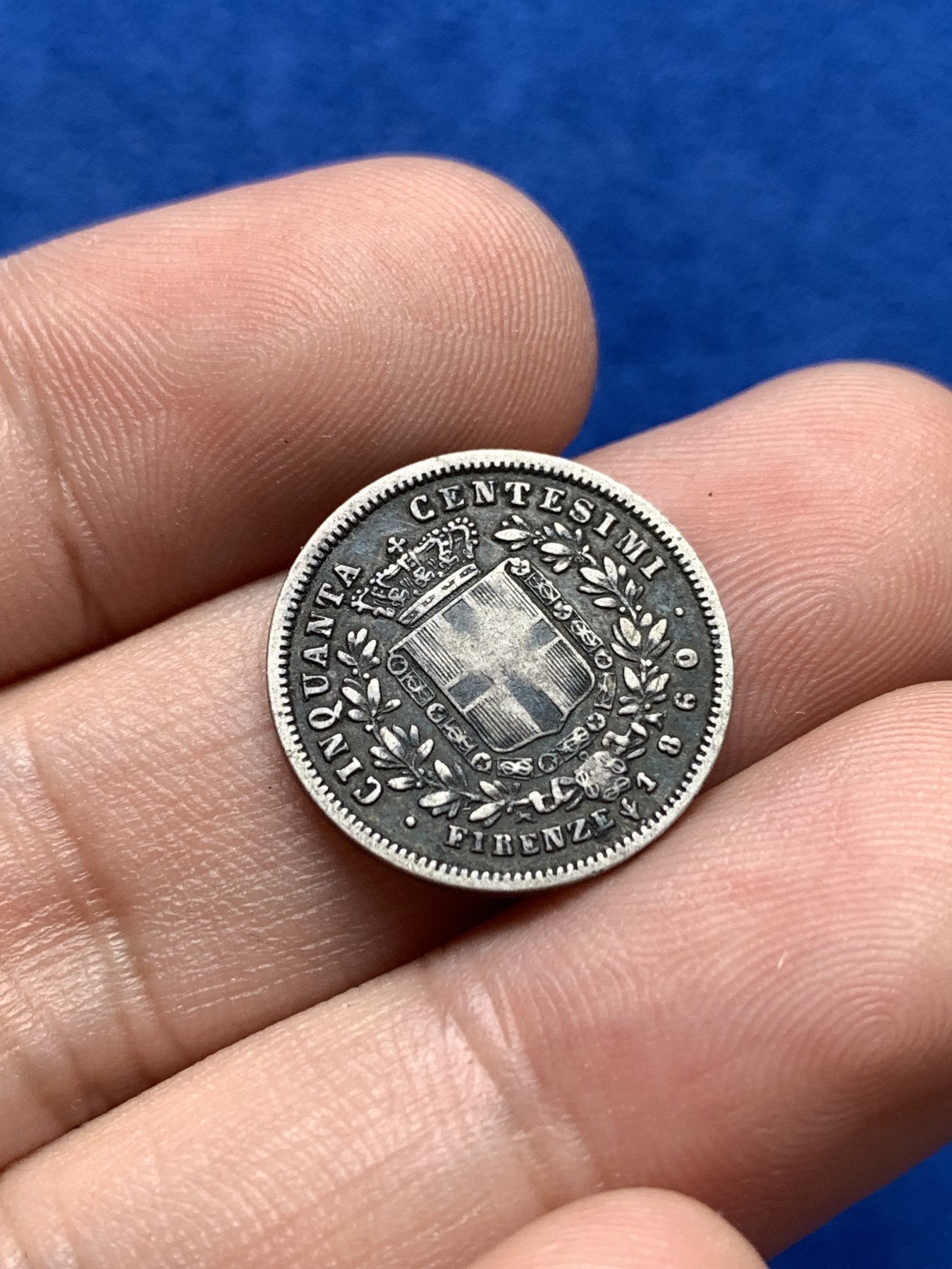 《竞宝斋》第198场-周日，周一 2场 (全场包邮) 意大利托斯卡纳伊埃曼纽尔1860年1/2里拉银币