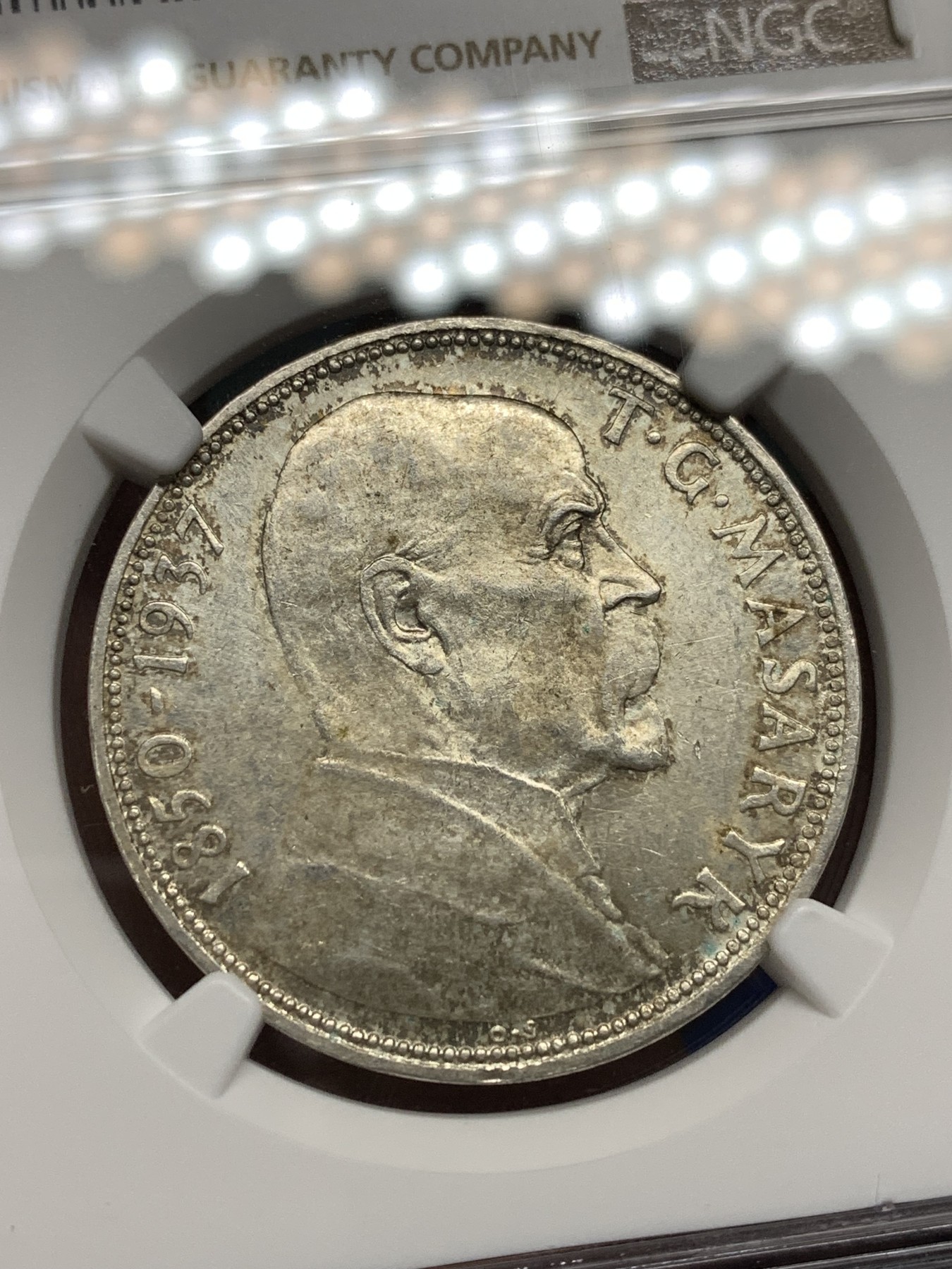 《竞宝斋》第198场-周日，周一 2场 (全场包邮) NGC-MS63 1937年捷克斯洛伐克20K银币，原光卷拆品，少见品种。