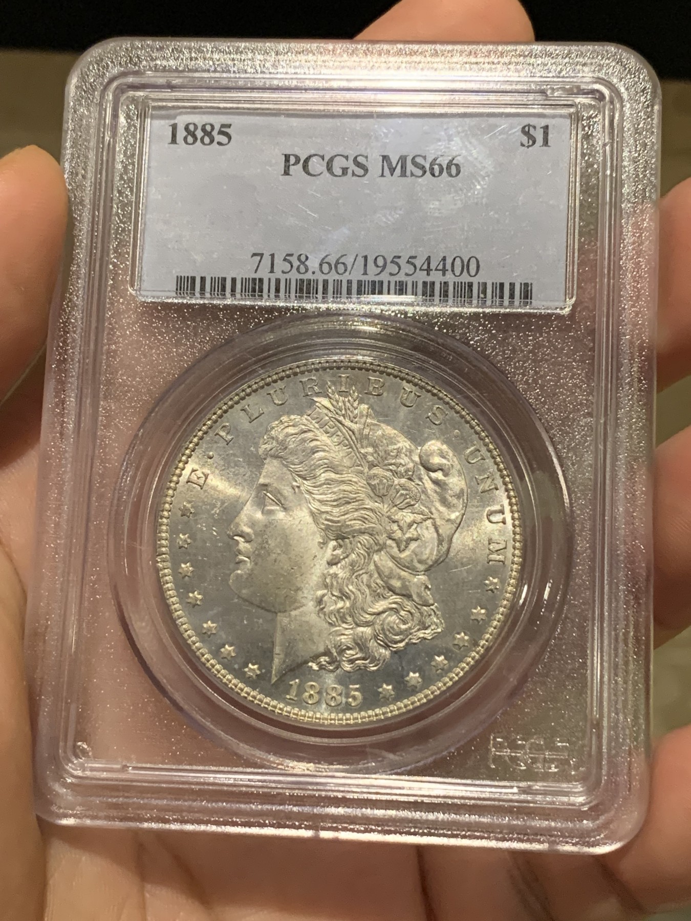 《竞宝斋》第198场-周日，周一 2场 (全场包邮) PCGS MS66 美国1885年摩根银元 高分好品