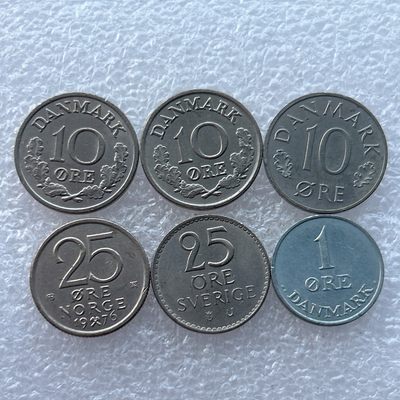 全场一元起拍 世界钱币散币场 第24期 丹麦、瑞典