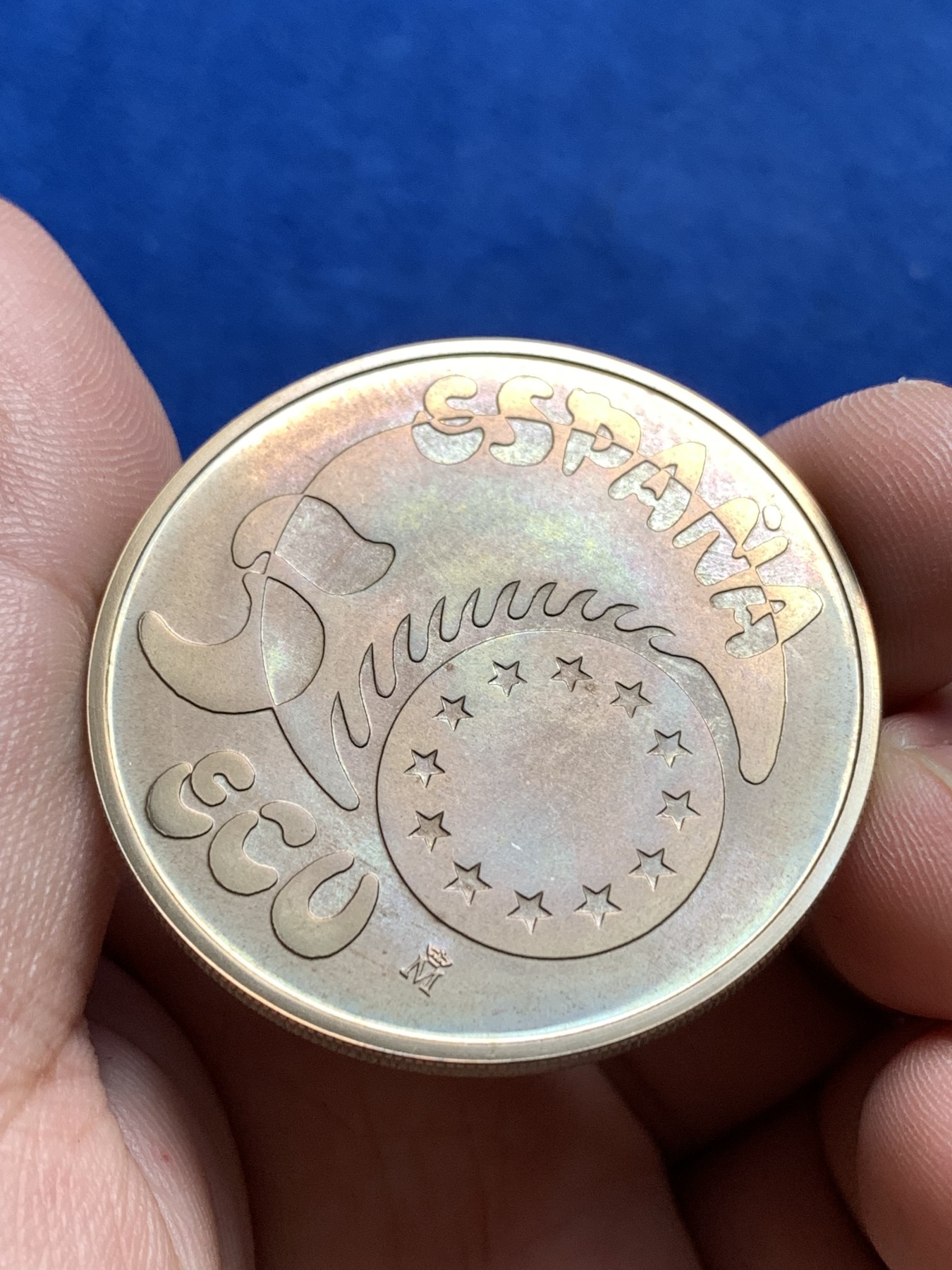 《竞宝斋》第198场-周日，周一 2场 (全场包邮) 西班牙1989年 骑士5ECU大银币 33.6克 原盒证书