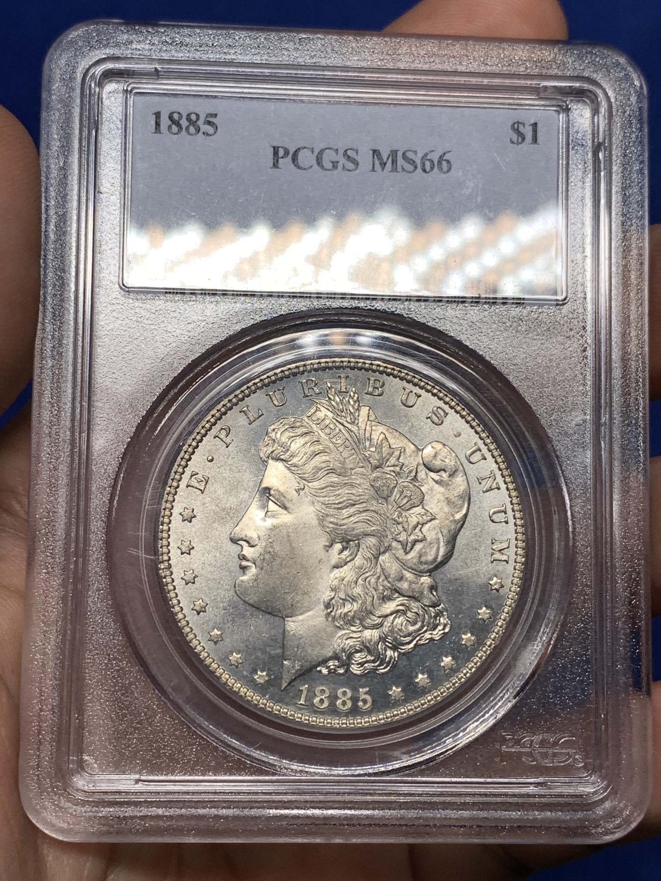 《竞宝斋》第198场-周日，周一 2场 (全场包邮) PCGS MS66 美国1885年摩根银元 高分好品