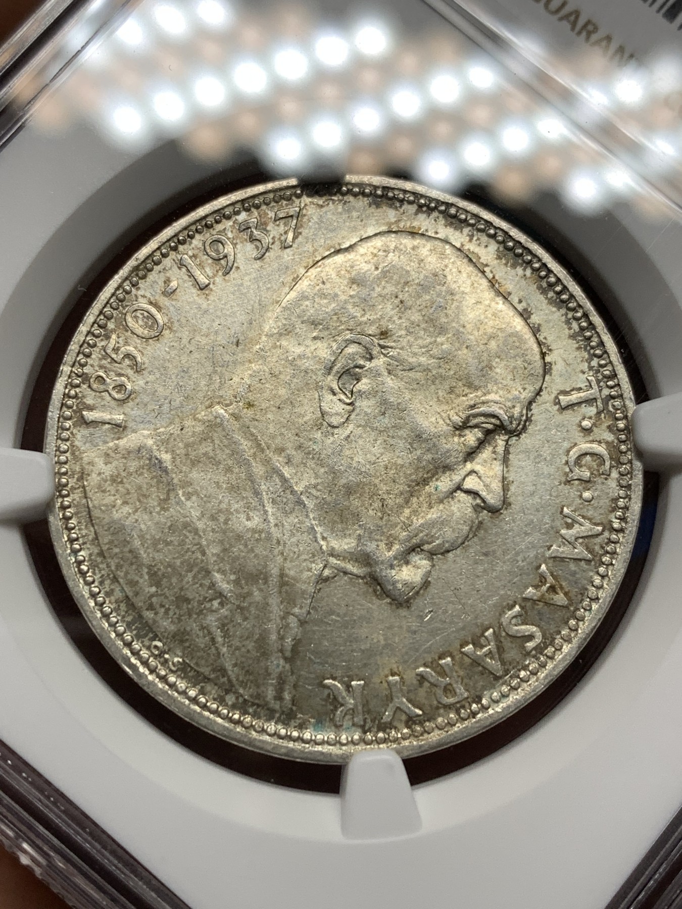 《竞宝斋》第198场-周日，周一 2场 (全场包邮) NGC-MS63 1937年捷克斯洛伐克20K银币，原光卷拆品，少见品种。