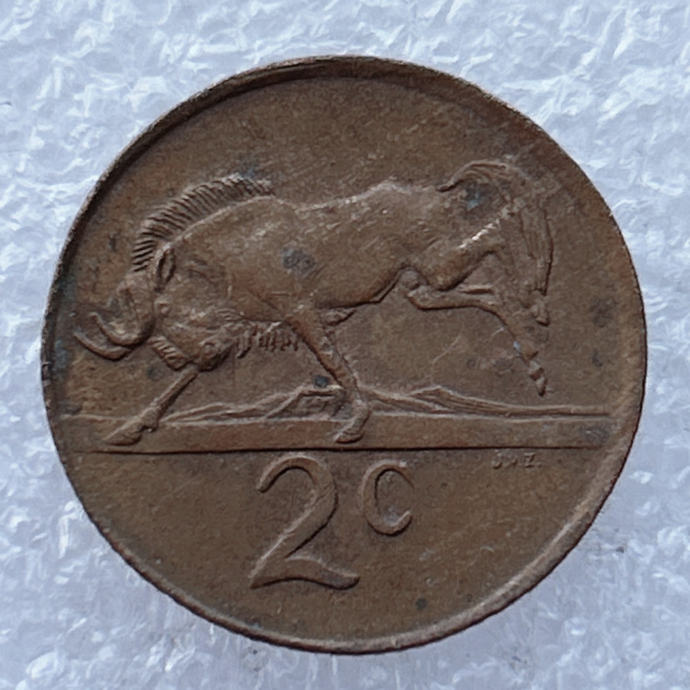 全场一元起拍 世界钱币散币场 第24期 南非1982年2分 第四任总统B.J.“约翰”沃斯特 青铜纪念币