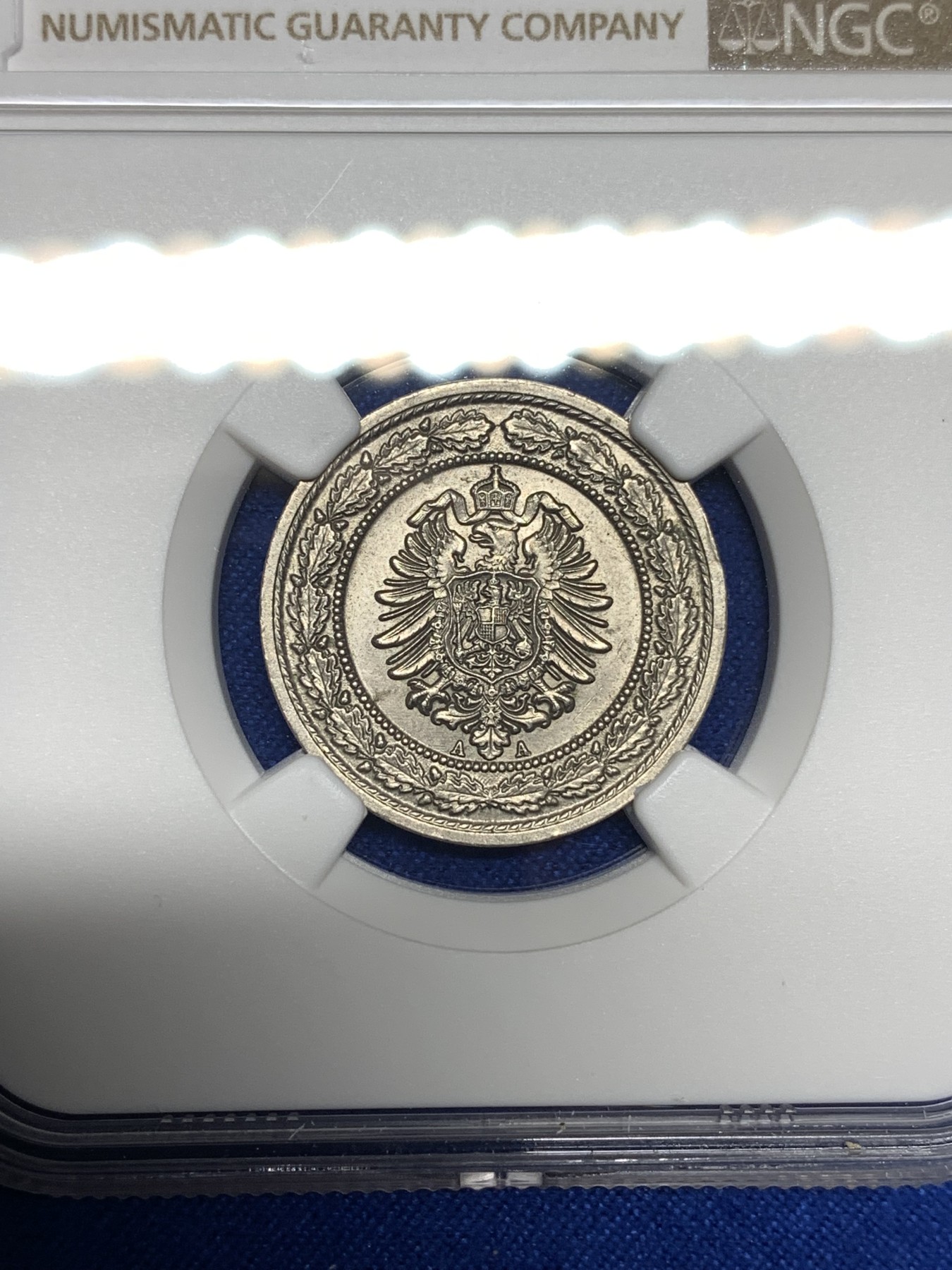 《竞宝斋》第198场-周日，周一 2场 (全场包邮) NGC MS64 1888年德国20芬尼 短翅高分 值得收藏！