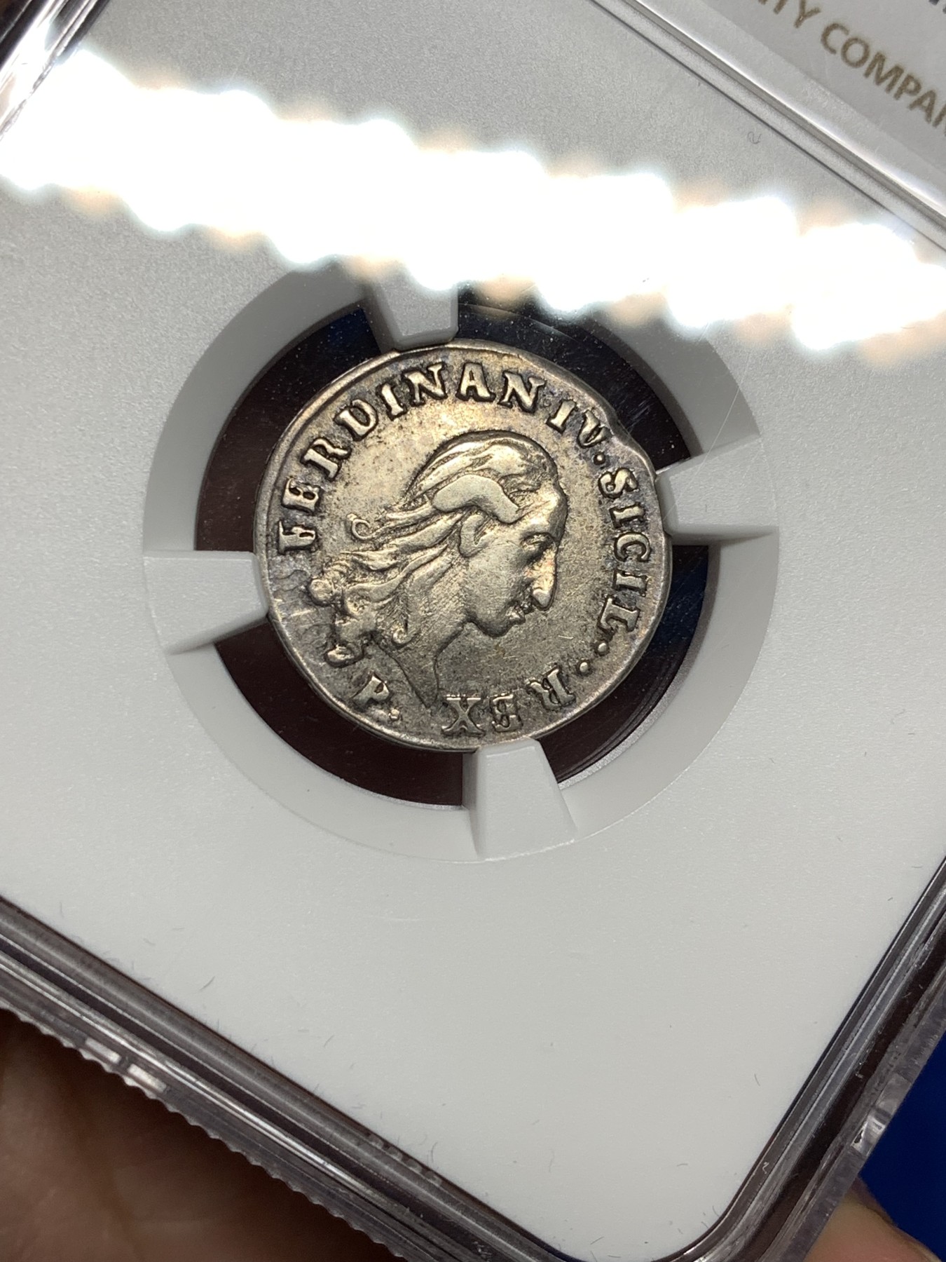 《竞宝斋》第198场-周日，周一 2场 (全场包邮) NGC-XF DETAILS 意大利 1789年 那不勒斯及西西里10GAR 银币