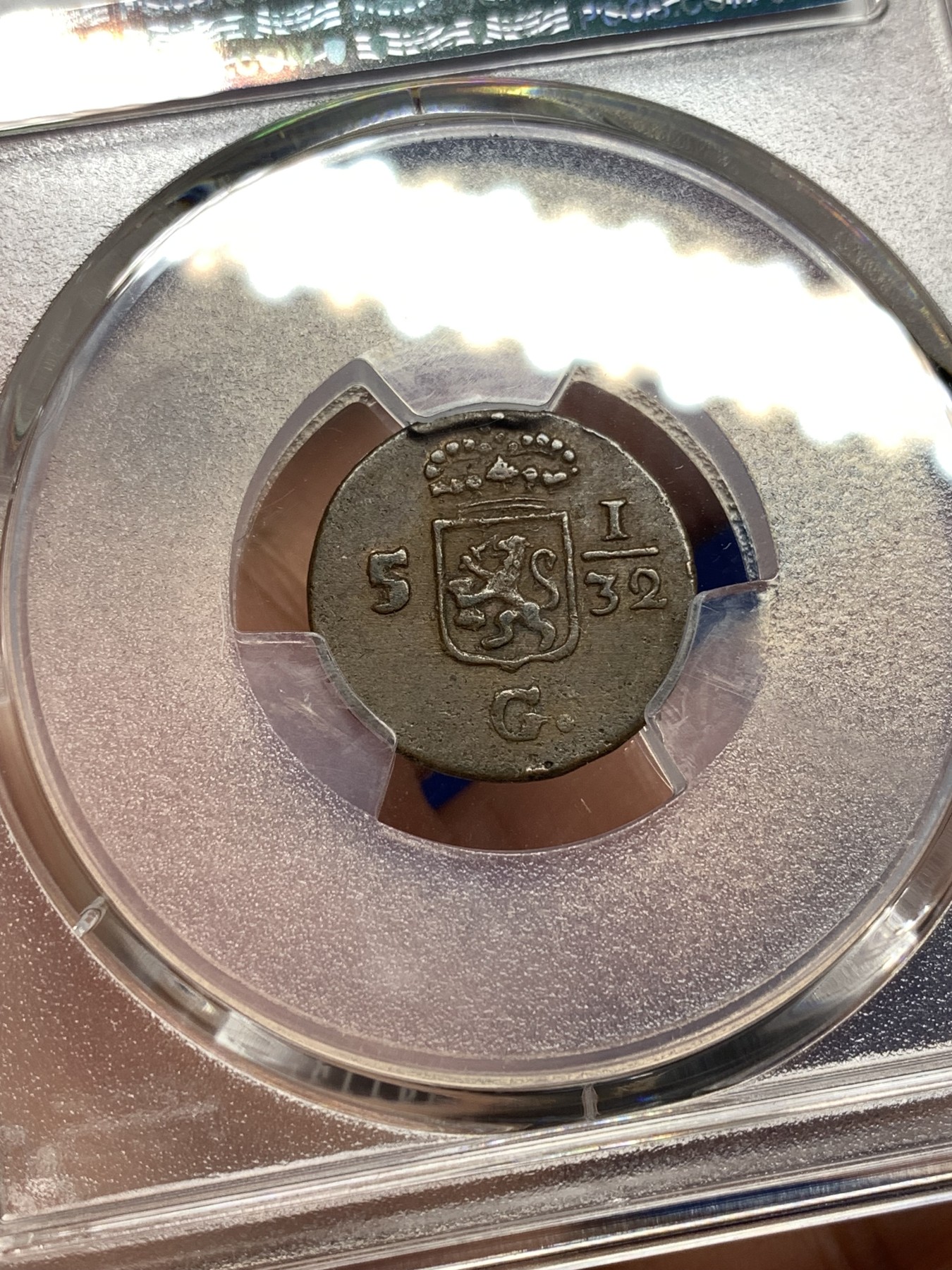 《竞宝斋》第198场-周日，周一 2场 (全场包邮) PCGS-AU50BN 1808年荷属东印度1/2D铜币，早期荷属东印度辅币，流通充分，保存不易。铜光犹存，状态不错