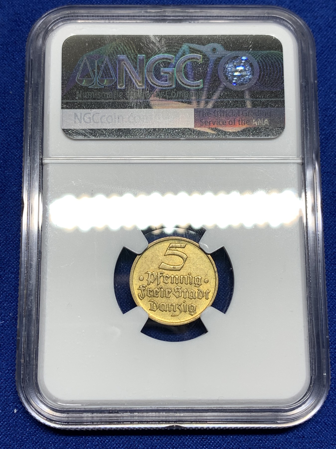 《竞宝斋》第198场-周日，周一 2场 (全场包邮) NGC MS62 1932年但泽自由港5芬尼 鱼币系列少见