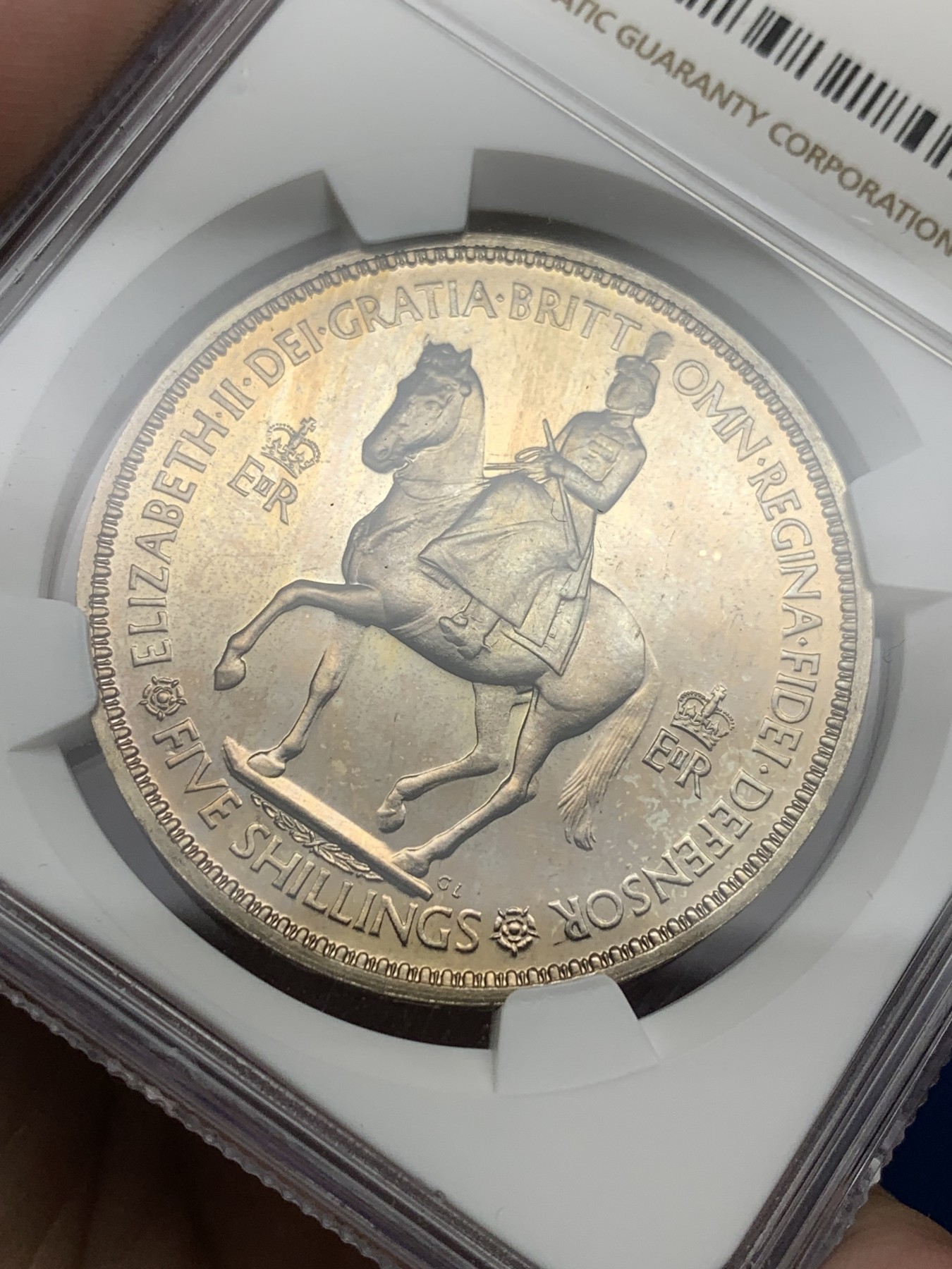 《竞宝斋》第198场-周日，周一 2场 (全场包邮) NGC-PF64 英国1953年伊丽莎白二世加冕首年精制克朗，热门品种