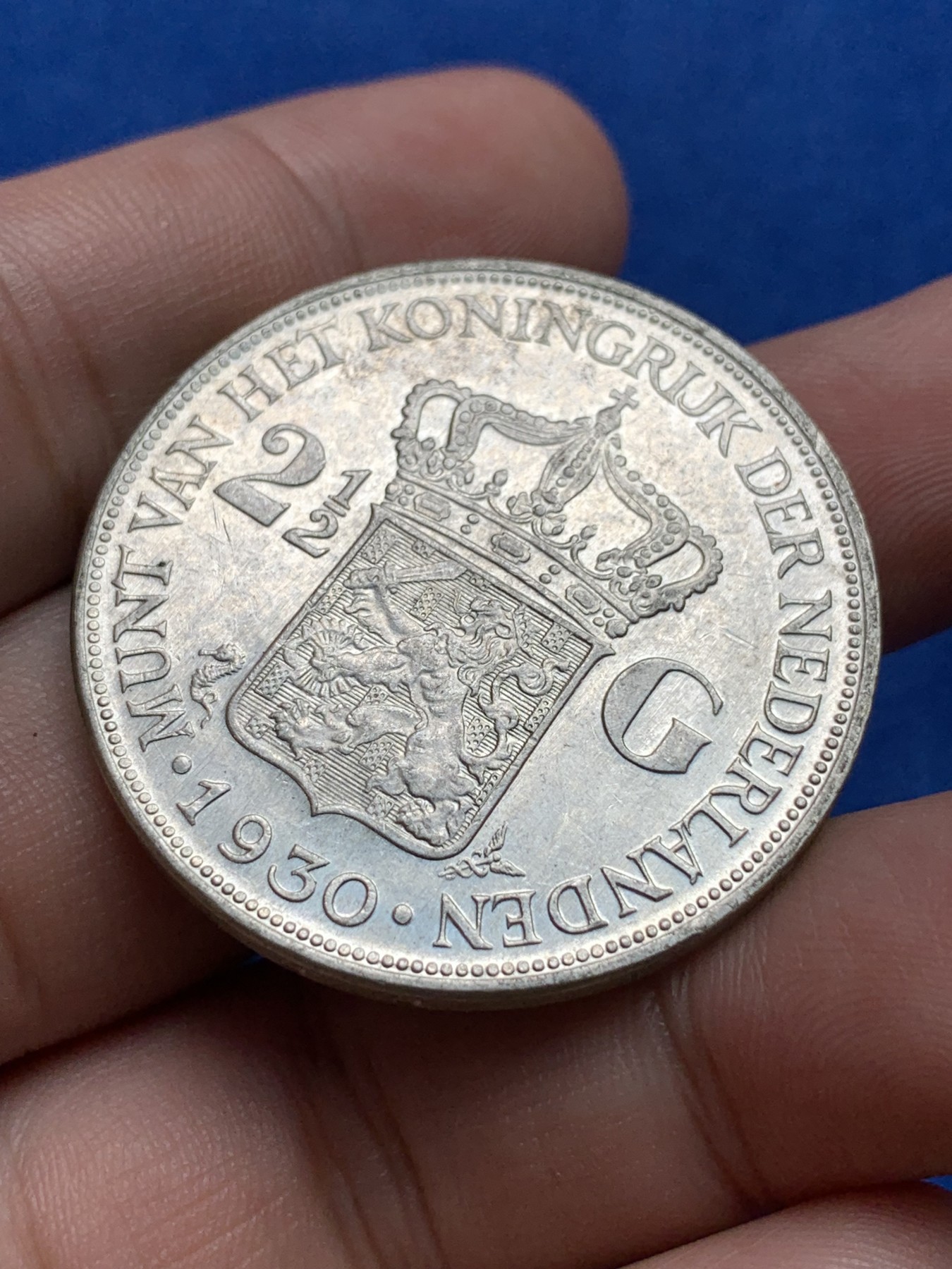 《竞宝斋》第198场-周日，周一 2场 (全场包邮) 荷兰1930年威廉明娜2.5盾大银币