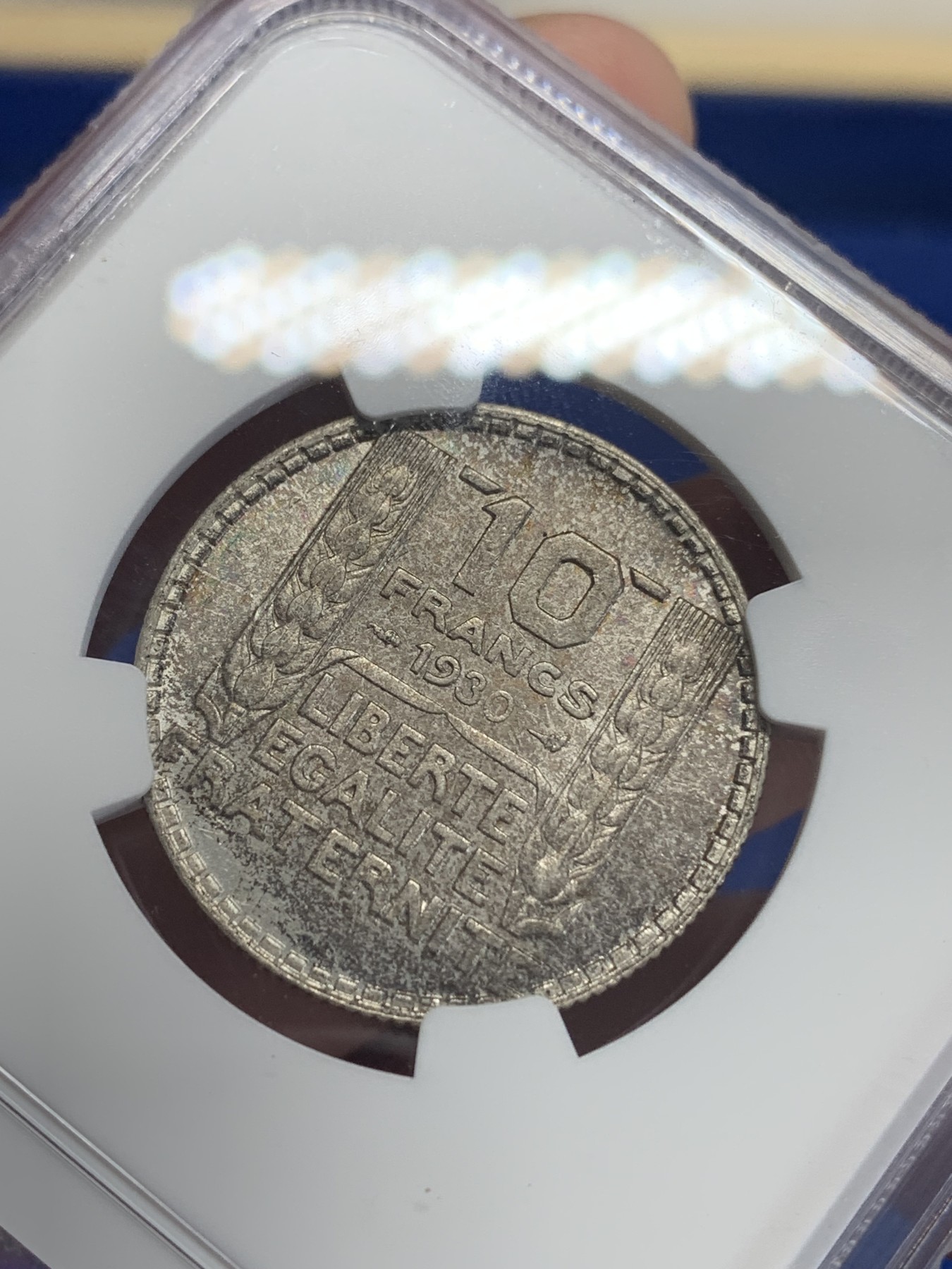 《竞宝斋》第198场-周日，周一 2场 (全场包邮) NGC MS61 法国1930年女神10法郎银币