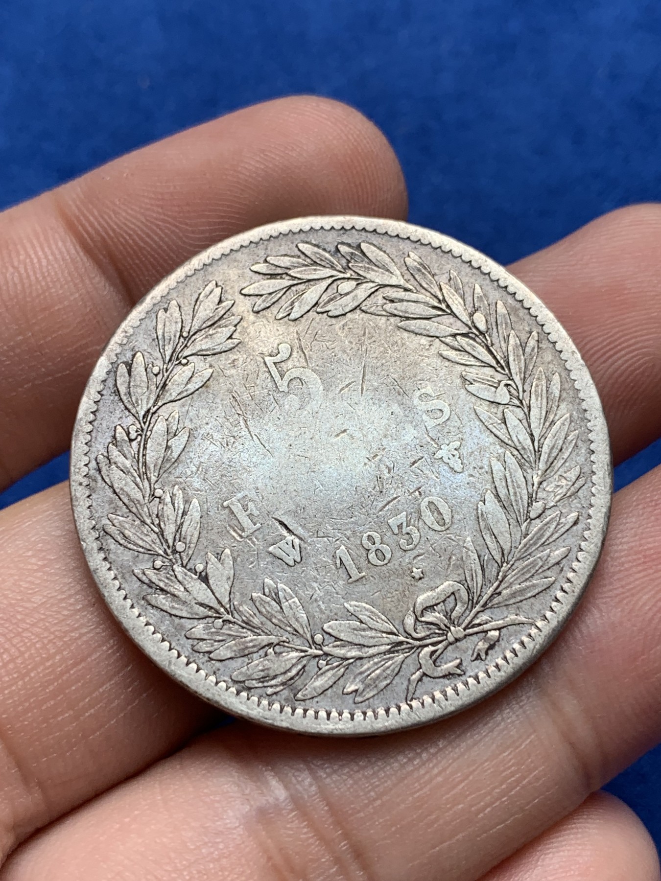 《竞宝斋》第198场-周日，周一 2场 (全场包邮) 法国路易菲利普小头版1830w厂5法郎银币