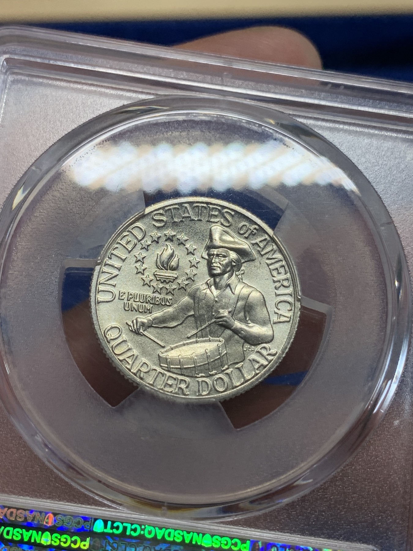 《竞宝斋》第198场-周日，周一 2场 (全场包邮) PCGS MS67 美国1976年25美分银币 高分好品