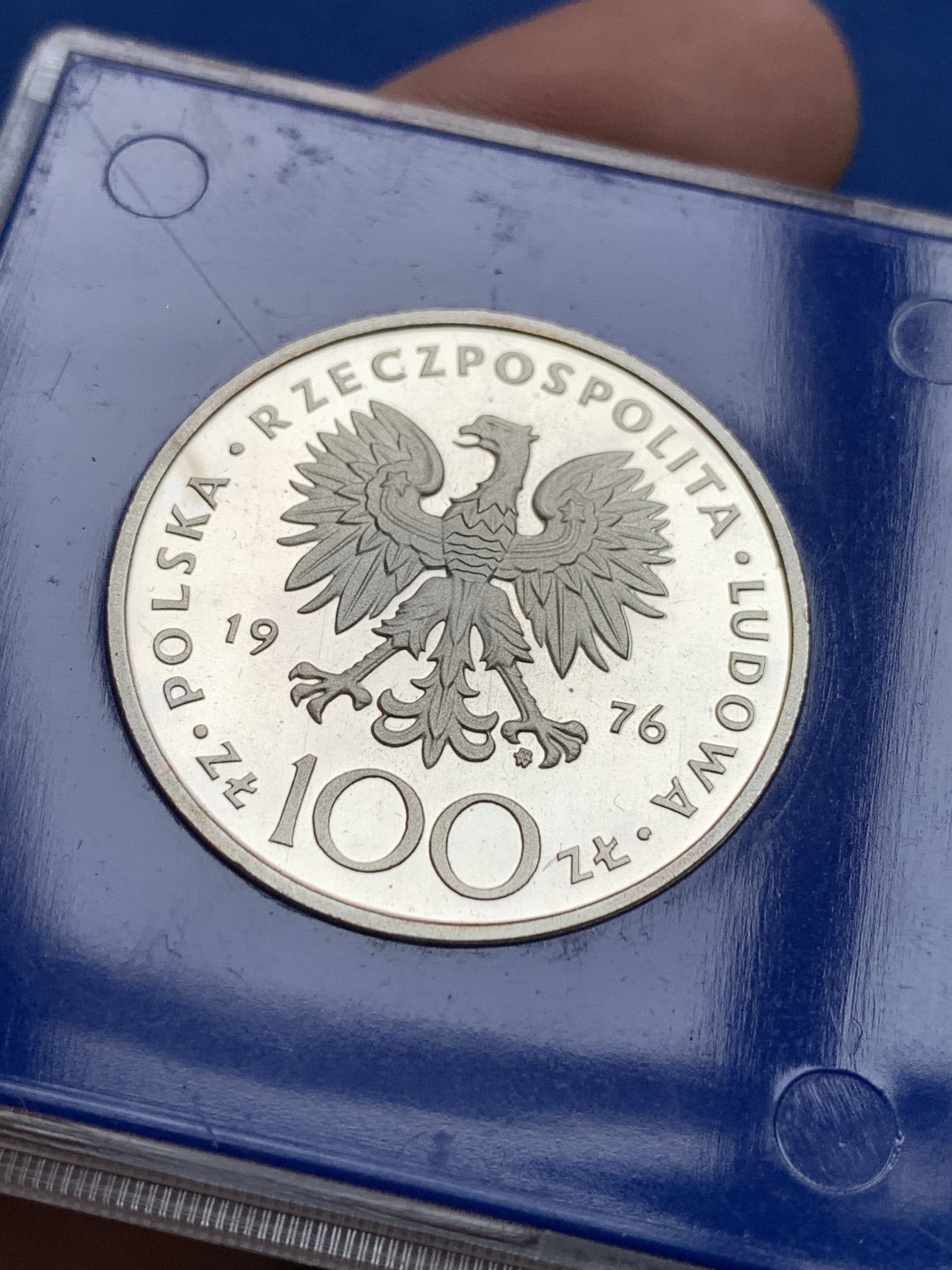 《竞宝斋》第198场-周日，周一 2场 (全场包邮) 波兰 1976年 塔德乌斯·科斯修斯科 100兹罗提 银币