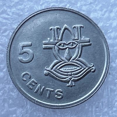全场一元起拍 世界钱币散币场 第24期 - 所罗门群岛1988年5分镍钢币，土著面具，伊丽莎白二世
