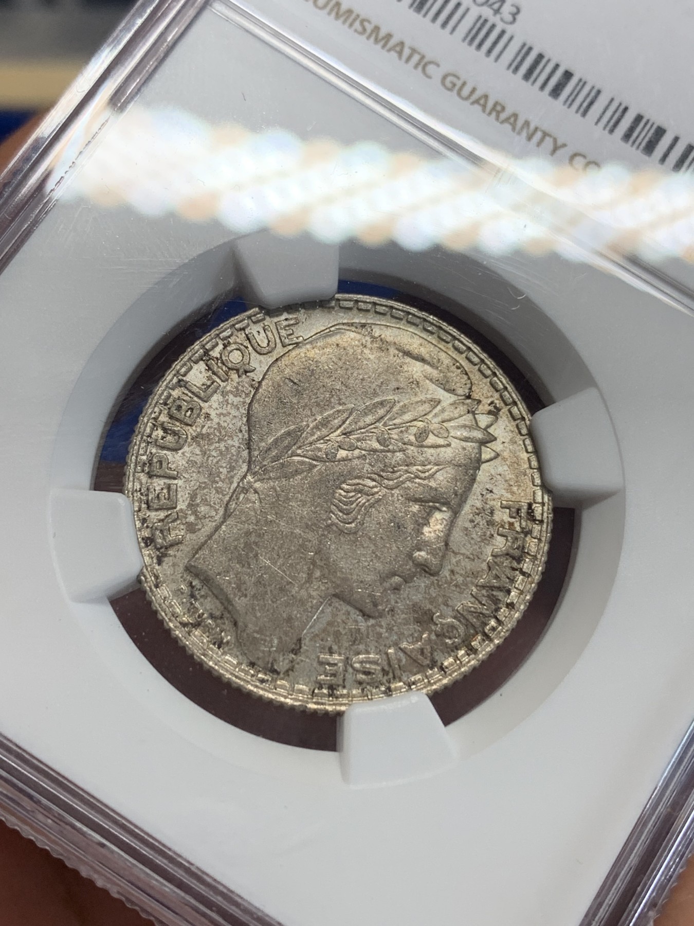 《竞宝斋》第198场-周日，周一 2场 (全场包邮) NGC MS61 法国1930年女神10法郎银币