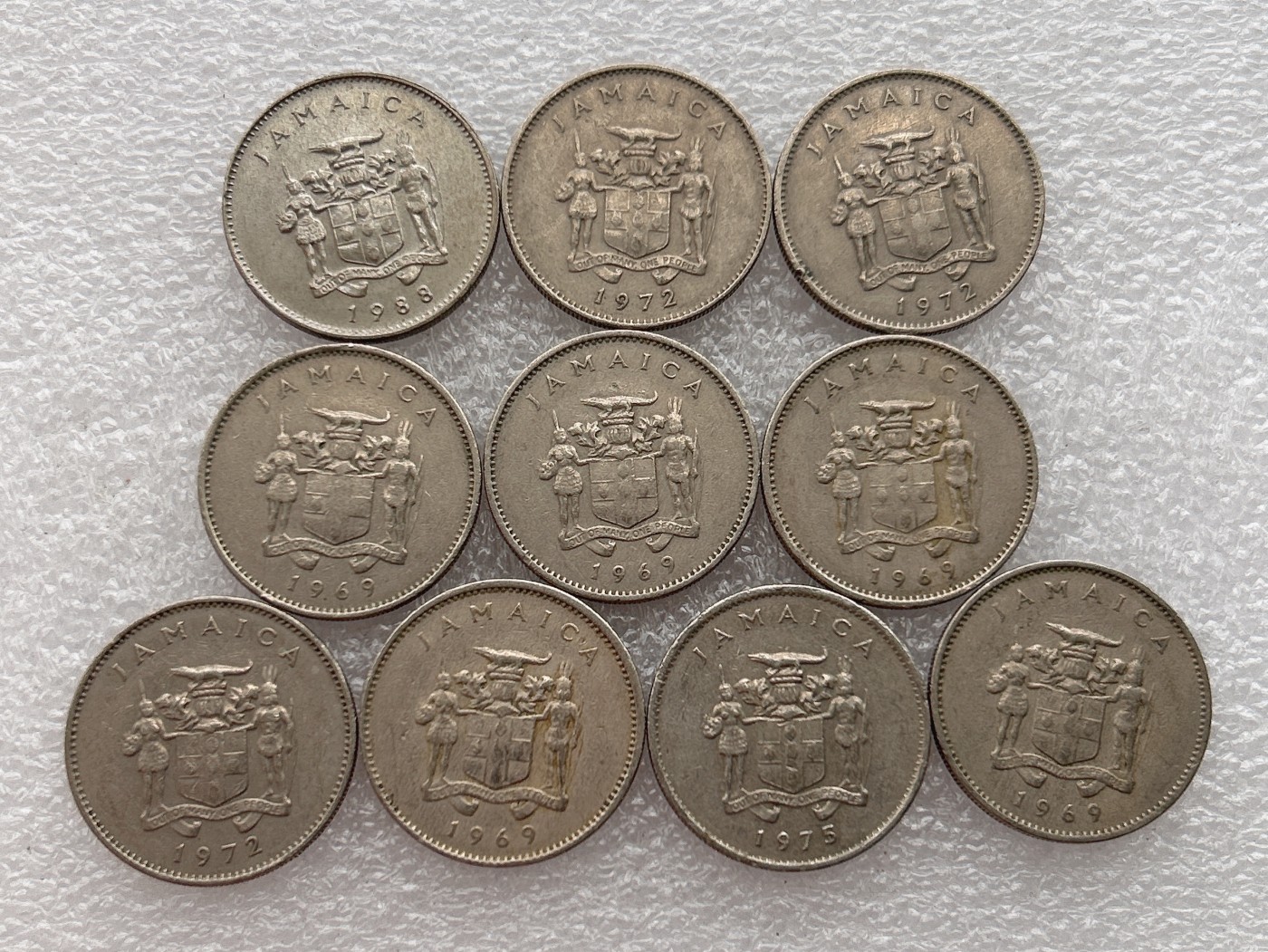 全场一元起拍 世界钱币散币场 第24期 牙买加10分硬币10枚