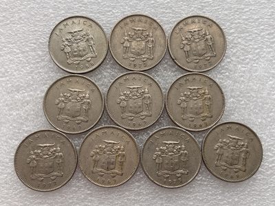 全场一元起拍 世界钱币散币场 第24期 牙买加10分硬币10枚