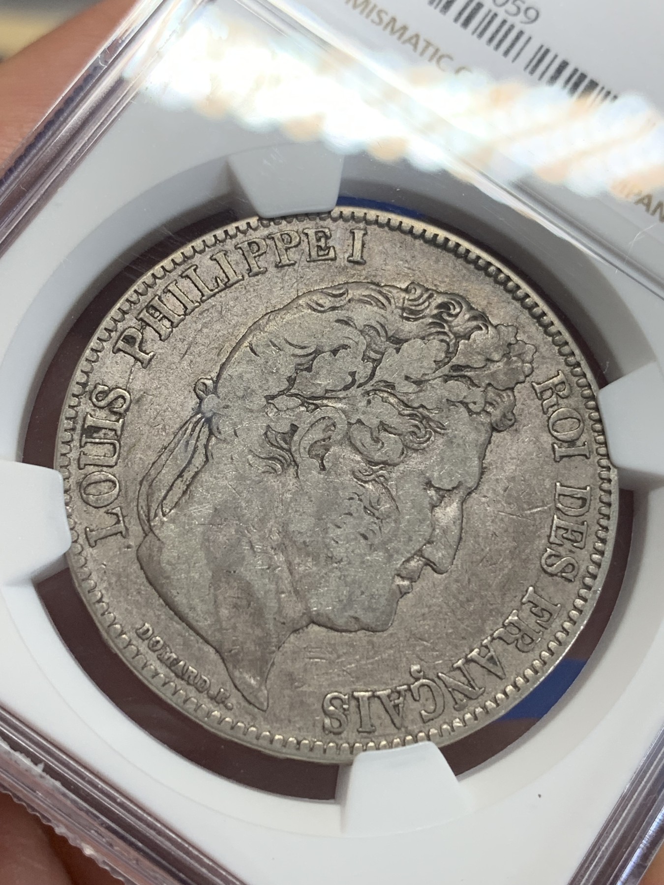 《竞宝斋》第198场-周日，周一 2场 (全场包邮) NGC VF25 法国1833T菲利普5法郎银币 少见厂别