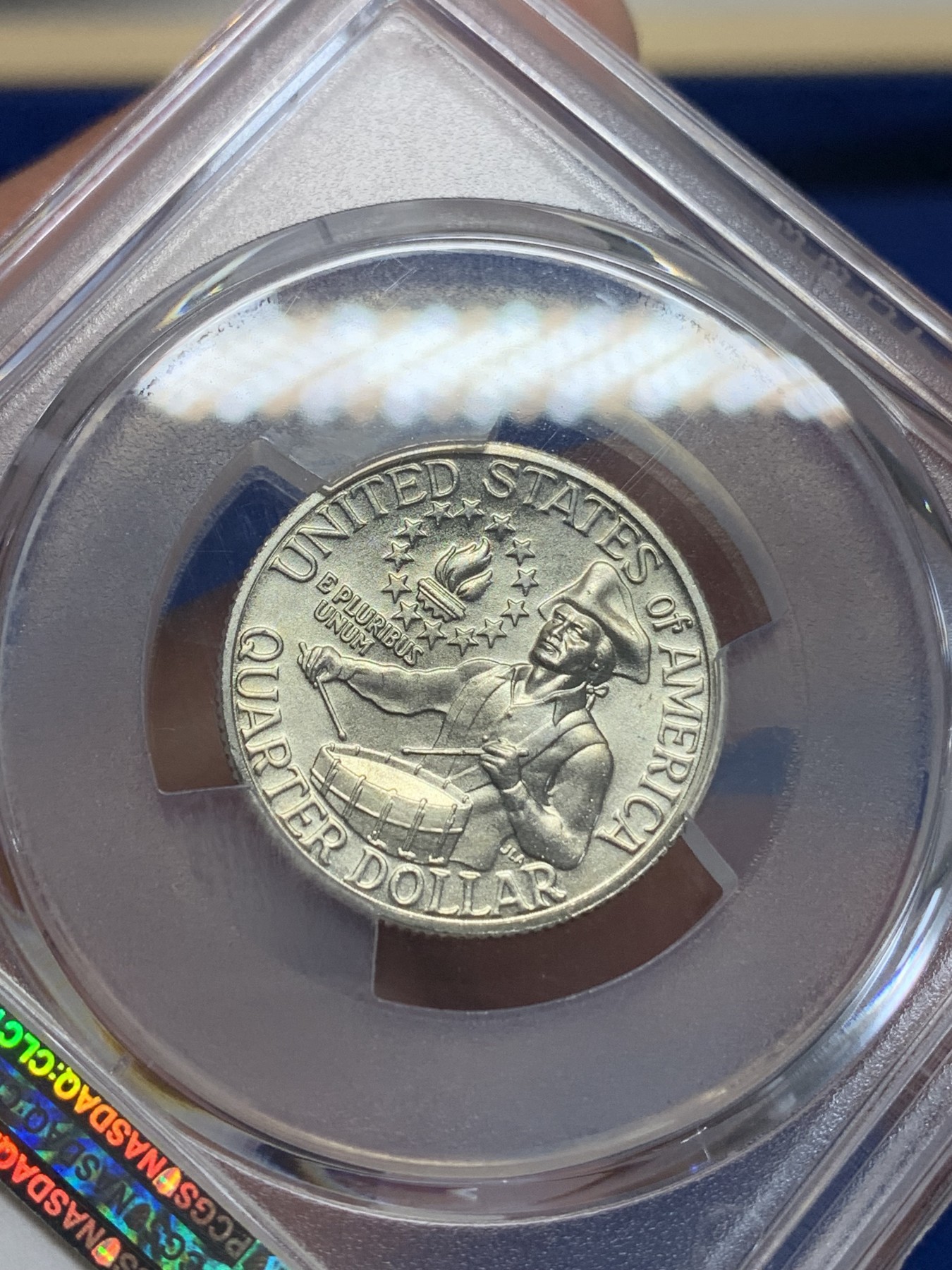 《竞宝斋》第198场-周日，周一 2场 (全场包邮) PCGS MS67 美国1976年25美分银币 高分好品