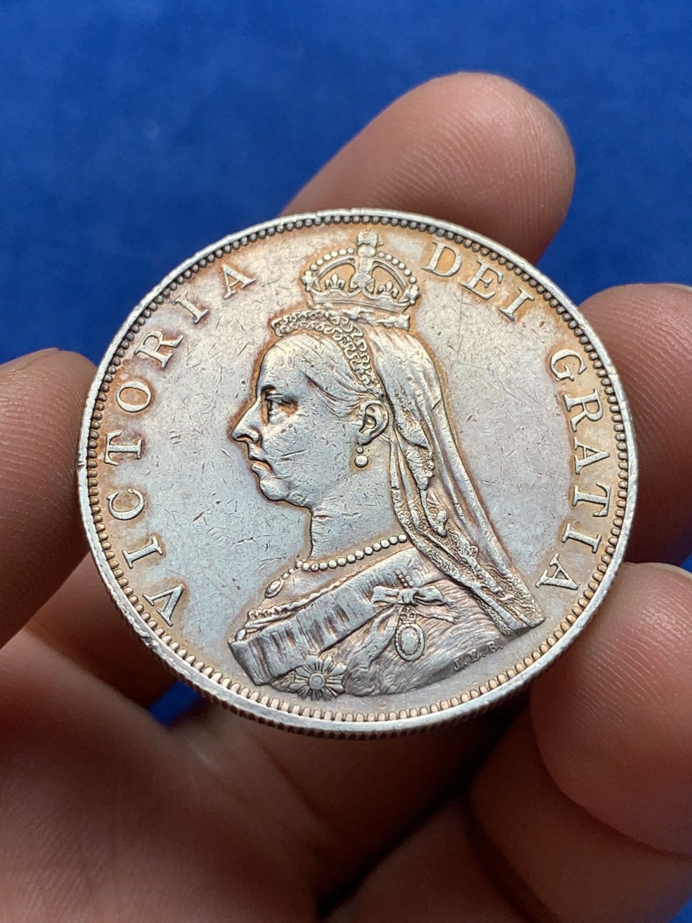 《竞宝斋》第198场-周日，周一 2场 (全场包邮) 英国 1887年 维多利亚 高冠双福林银币 罗马1