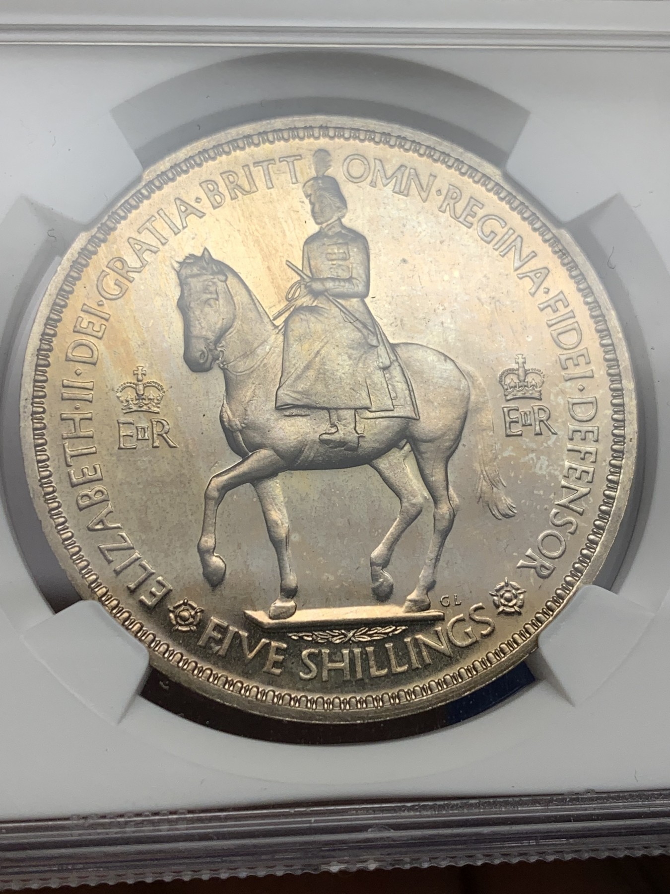 《竞宝斋》第198场-周日，周一 2场 (全场包邮) NGC-PF64 英国1953年伊丽莎白二世加冕首年精制克朗，热门品种