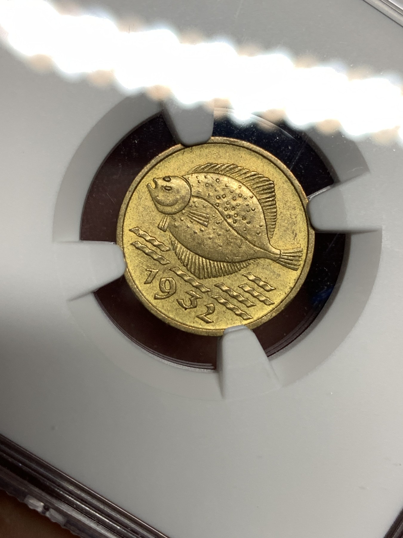 《竞宝斋》第198场-周日，周一 2场 (全场包邮) NGC MS62 1932年但泽自由港5芬尼 鱼币系列少见