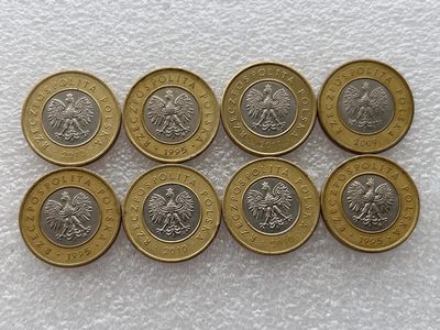 全场一元起拍 世界钱币散币场 第24期 波兰2兹罗提双色币8枚