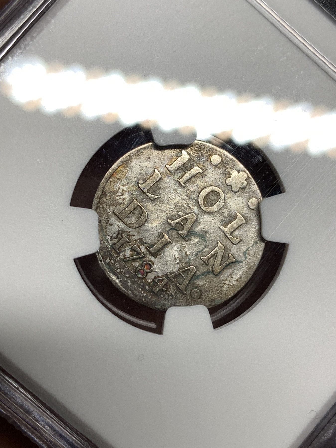 《竞宝斋》第198场-周日，周一 2场 (全场包邮) NGC-AU50 1784年荷兰省 2S银币，200多年历史了，有分难得。