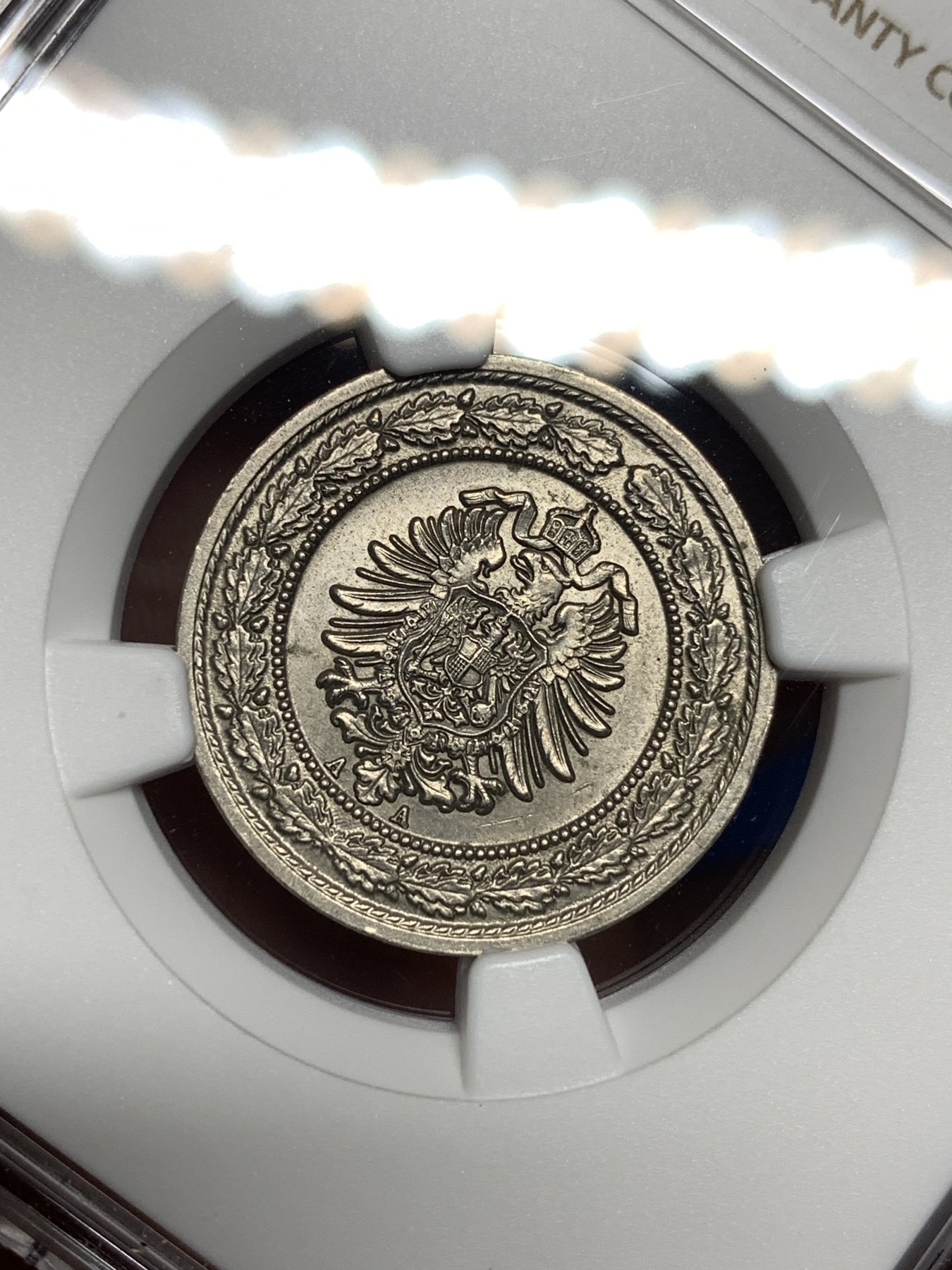 《竞宝斋》第198场-周日，周一 2场 (全场包邮) NGC MS64 1888年德国20芬尼 短翅高分 值得收藏！