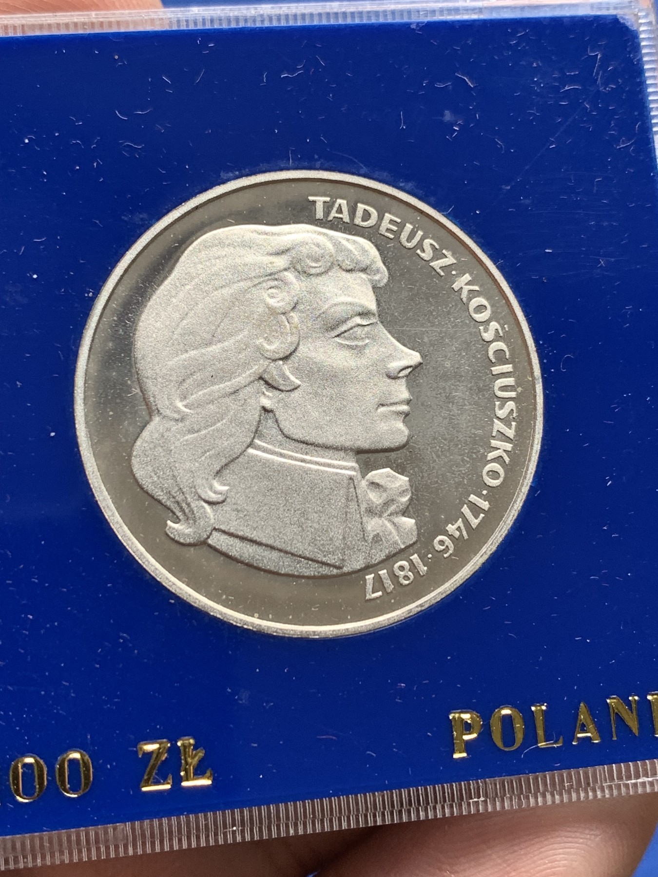 《竞宝斋》第198场-周日，周一 2场 (全场包邮) 波兰 1976年 塔德乌斯·科斯修斯科 100兹罗提 银币