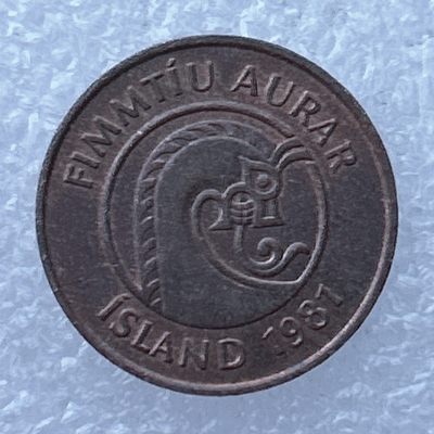 全场一元起拍 世界钱币散币场 第24期 冰岛1981年50奥拉北极虾青铜币