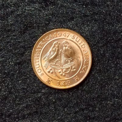 巴斯克收藏第170期 散币专场 9月26/27/28号三场连拍 全场包邮 - 南非 乔治六世 1947年 ¼便士铜币