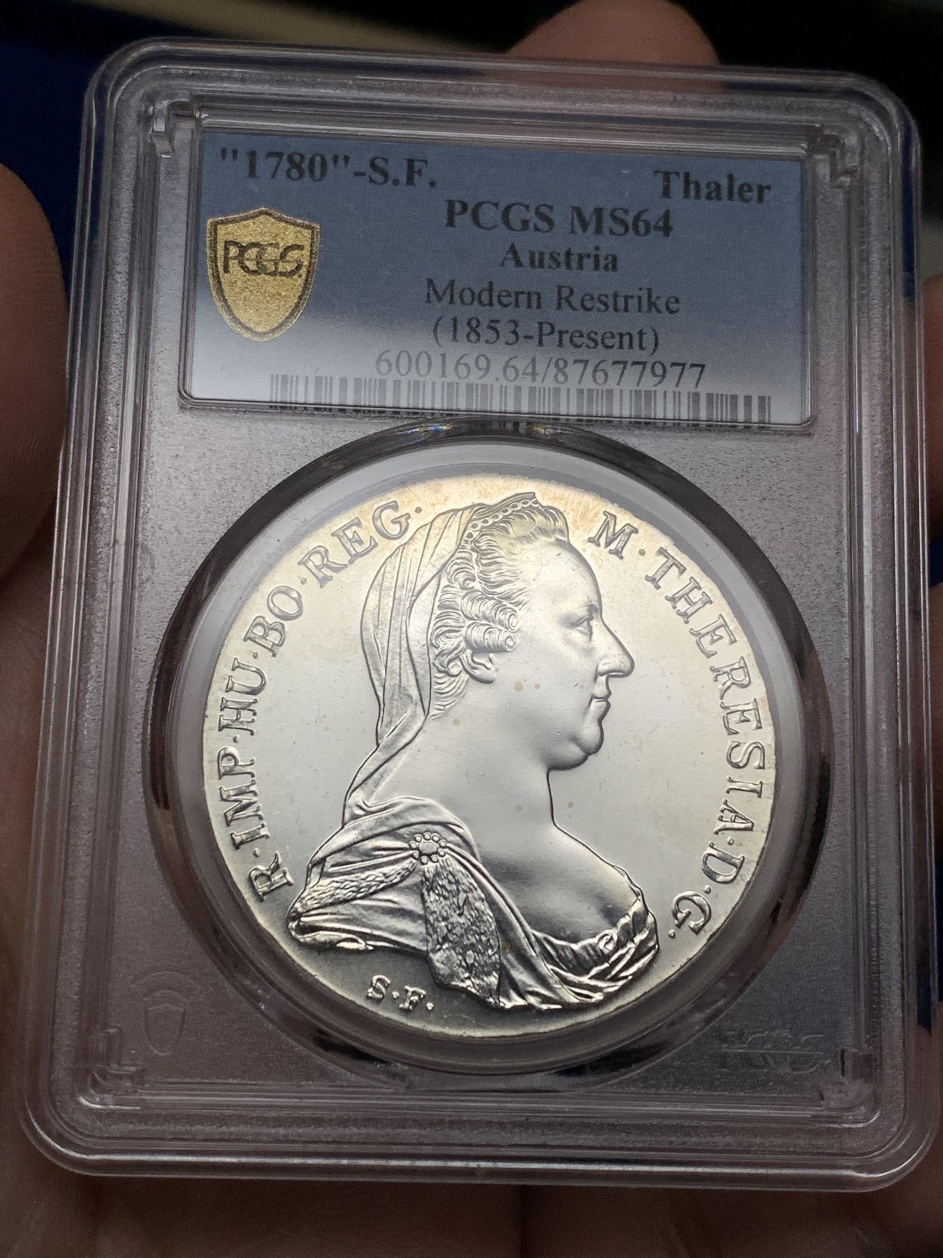 《竞宝斋》第198场-周日，周一 2场 (全场包邮) PCGS-MS64 奥地利 1780后铸版泰勒银币