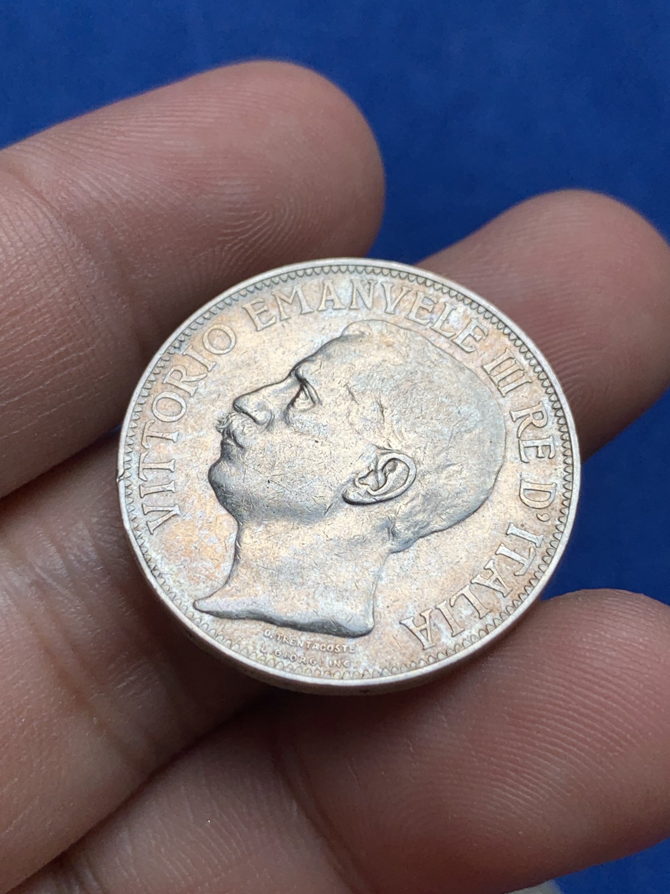 《竞宝斋》第198场-周日，周一 2场 (全场包邮) 意大利 1911年 建国50周年2里拉 银币