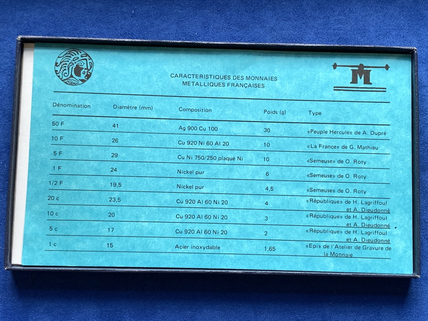 《竞宝斋》第198场-周日，周一 2场 (全场包邮) 1977年法国套币，原盒原封共9枚，市场上少见，品相如图。其中包括大力神大银币