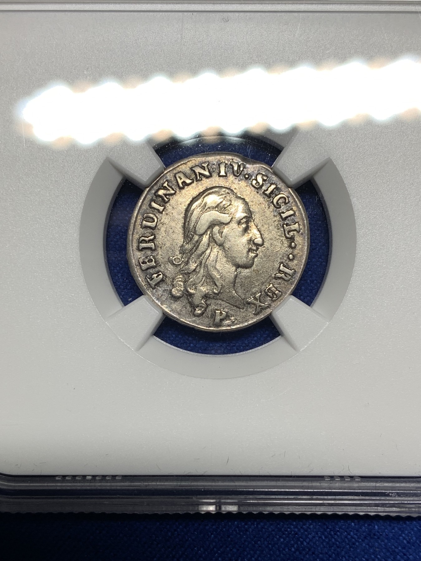 《竞宝斋》第198场-周日，周一 2场 (全场包邮) NGC-XF DETAILS 意大利 1789年 那不勒斯及西西里10GAR 银币