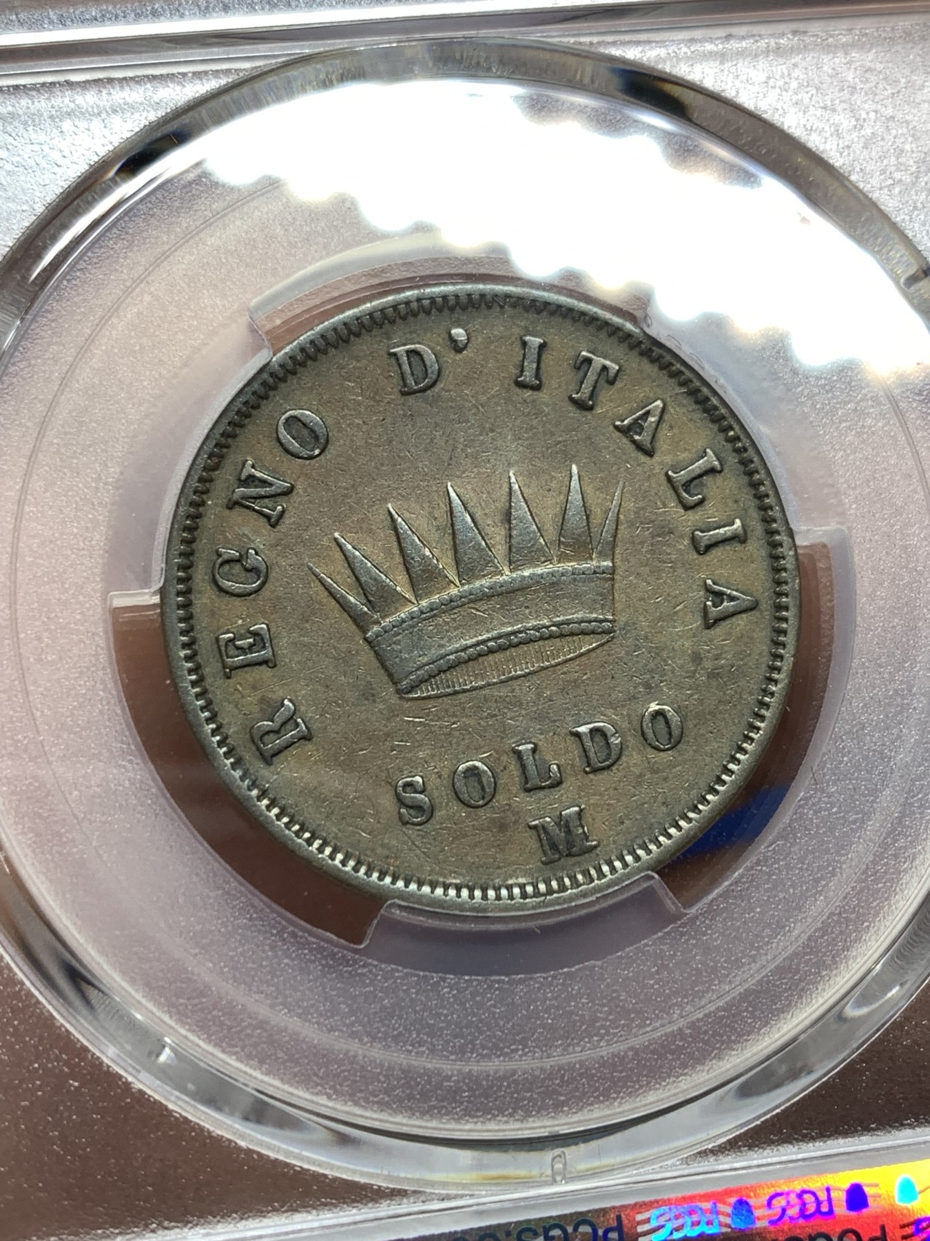 《竞宝斋》第198场-周日，周一 2场 (全场包邮) 亚军分 PCGS-XF40BN  1811M 拿破仑意大利1索尔迪大铜币，高分天价的品种，pc记录更高分仅1枚。拿皇+铁皇冠，眉眼清晰，给分保守。