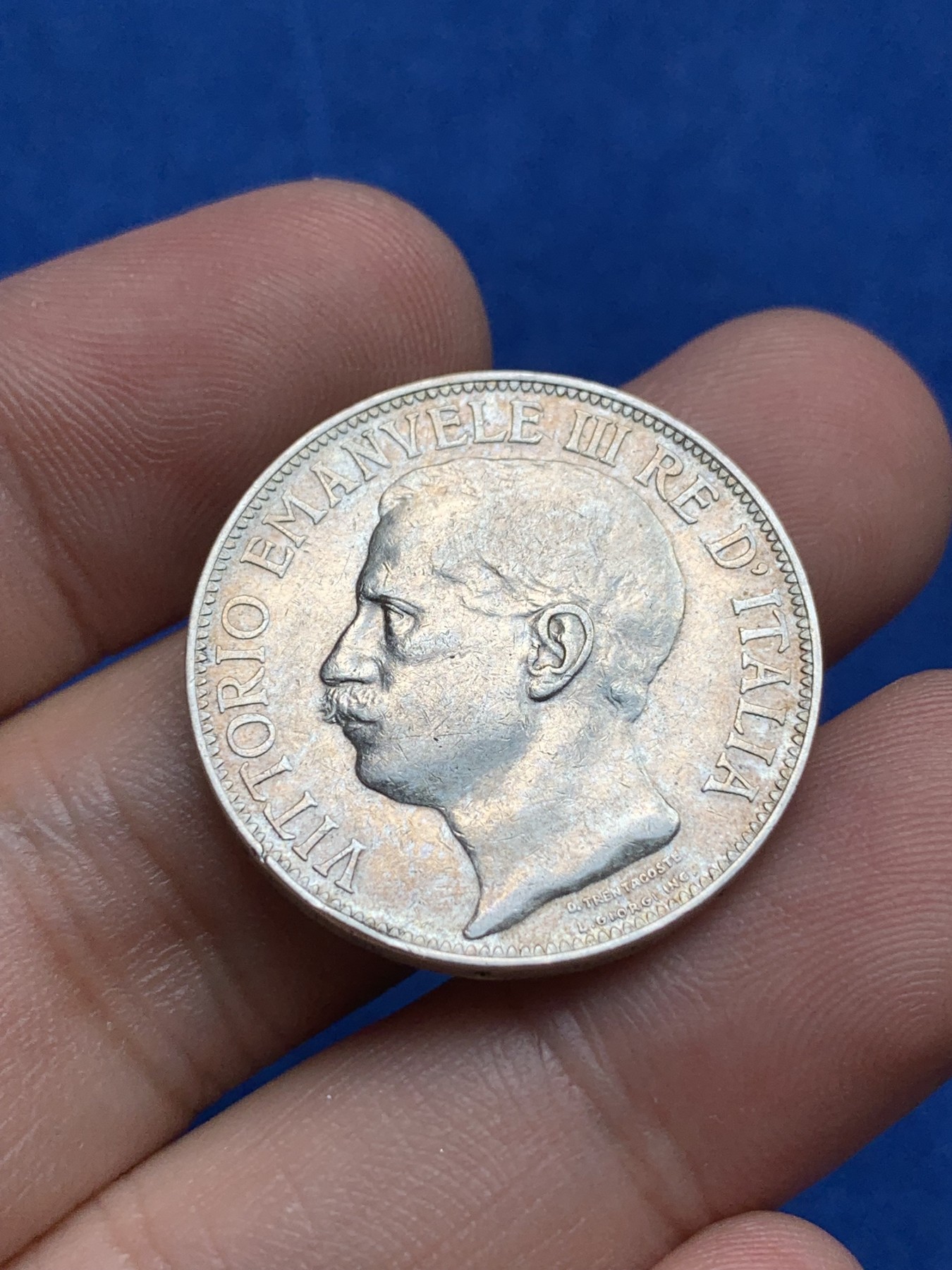 《竞宝斋》第198场-周日，周一 2场 (全场包邮) 意大利 1911年 建国50周年2里拉 银币