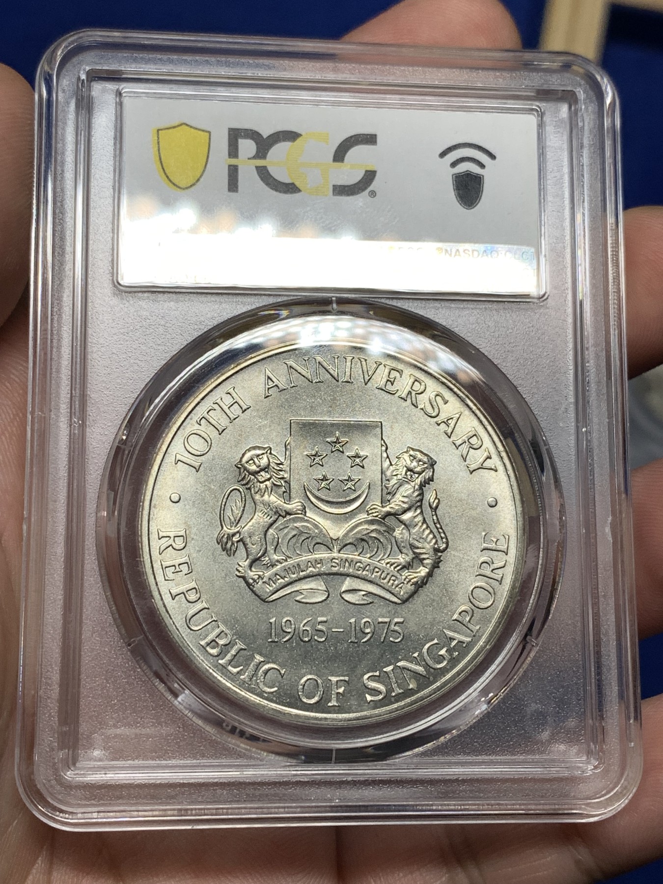 《竞宝斋》第198场-周日，周一 2场 (全场包邮) PCGS MS66 1975新加坡轮船大银币 状态很好