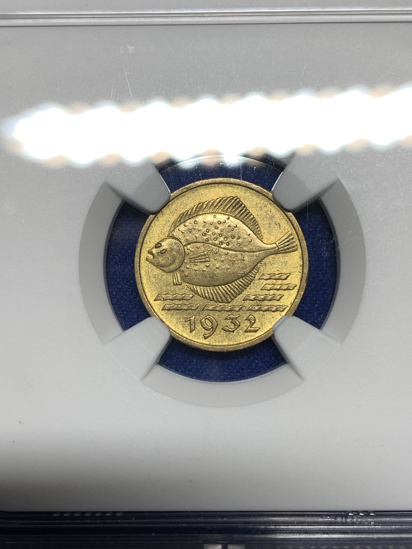 《竞宝斋》第198场-周日，周一 2场 (全场包邮) NGC MS62 1932年但泽自由港5芬尼 鱼币系列少见