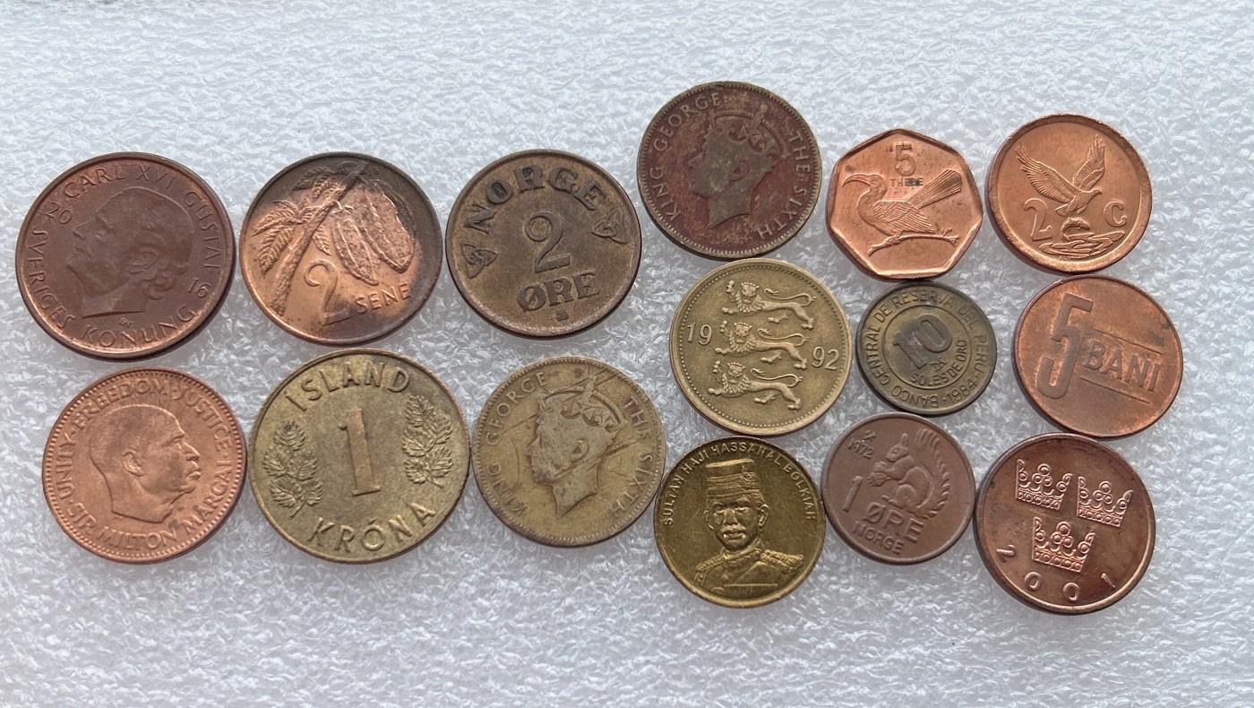 全场一元起拍 世界钱币散币场 第24期 铜币一组15枚