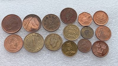 全场一元起拍 世界钱币散币场 第24期 铜币一组15枚