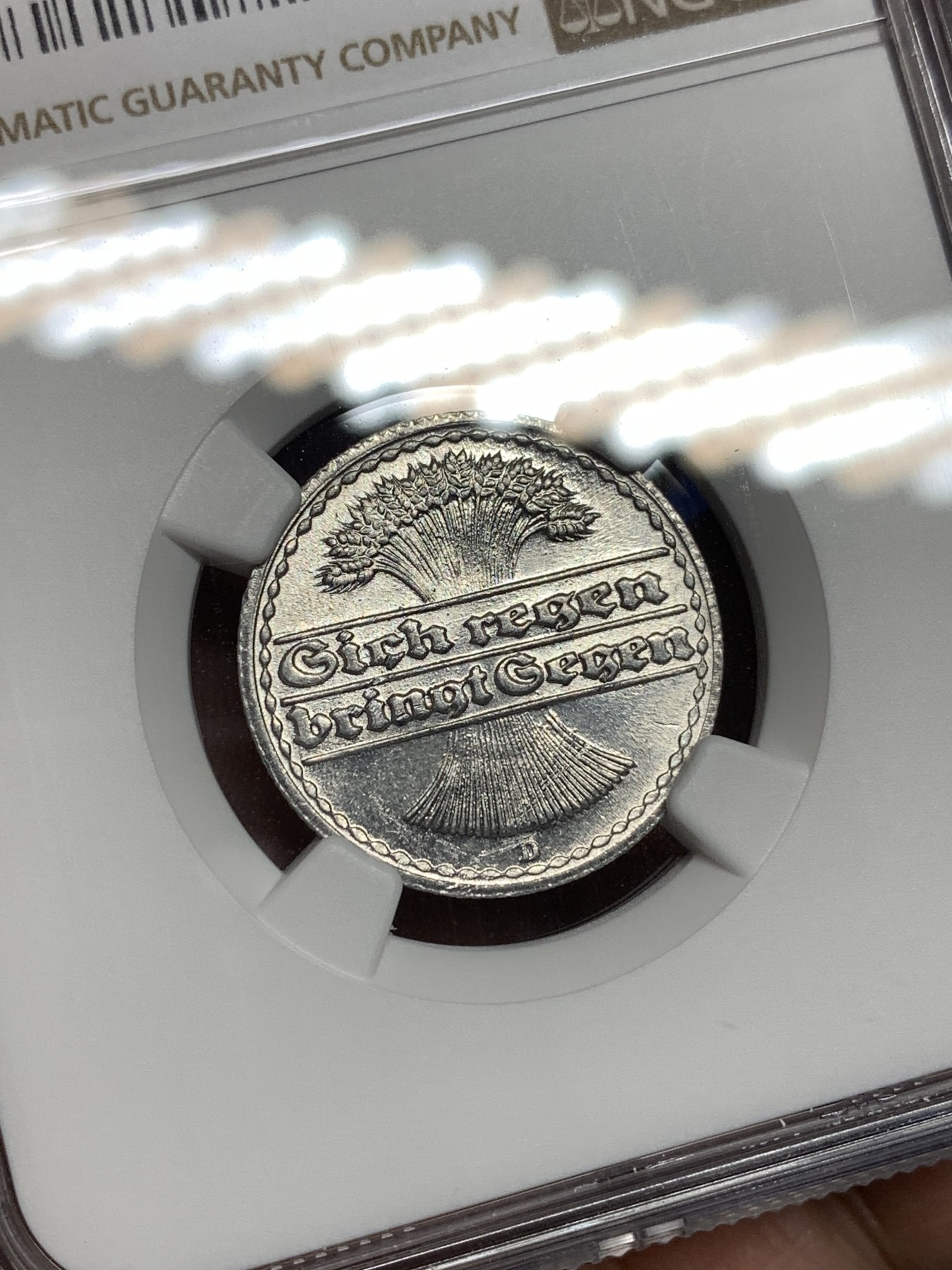 《竞宝斋》第198场-周日，周一 2场 (全场包邮) NGC MS63 1921D 德国50芬尼