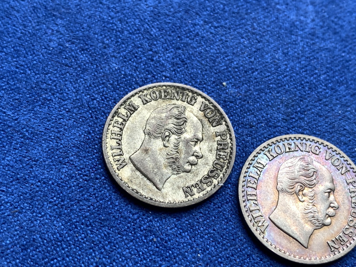 《竞宝斋》第198场-周日，周一 2场 (全场包邮) 两枚一组 德国普鲁士 1870年 1格罗申 银币