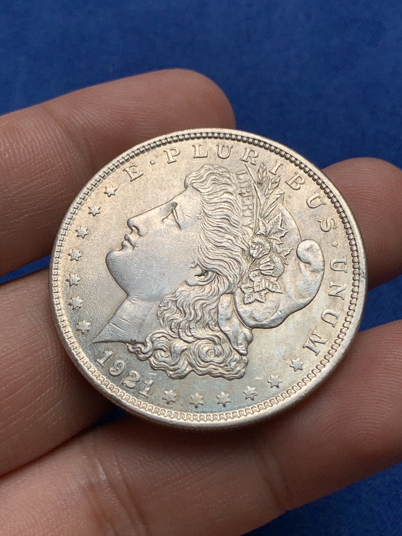 《竞宝斋》第198场-周日，周一 2场 (全场包邮) 美国1921年摩根1美元大银币 光好状态佳