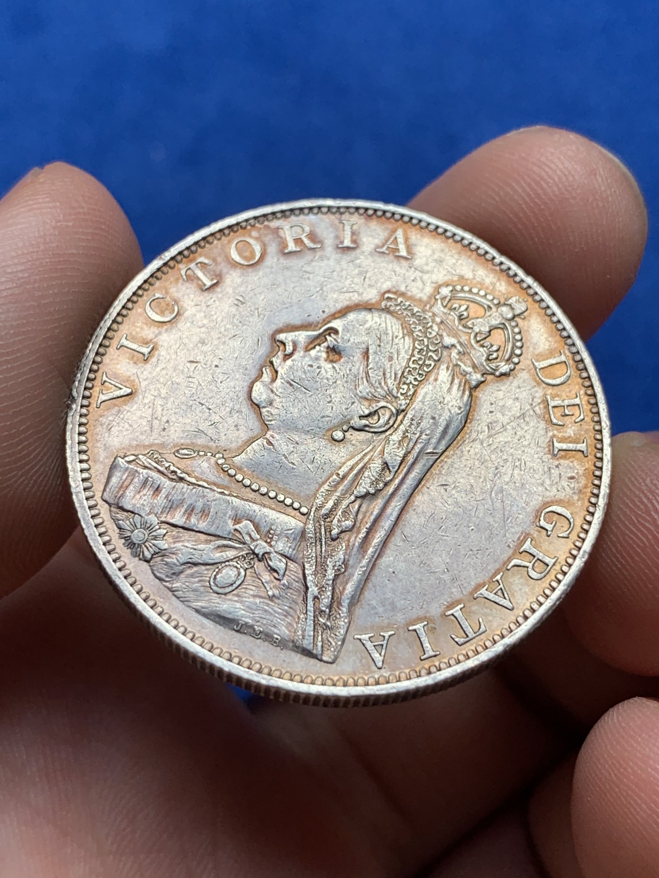 《竞宝斋》第198场-周日，周一 2场 (全场包邮) 英国 1887年 维多利亚 高冠双福林银币 罗马1