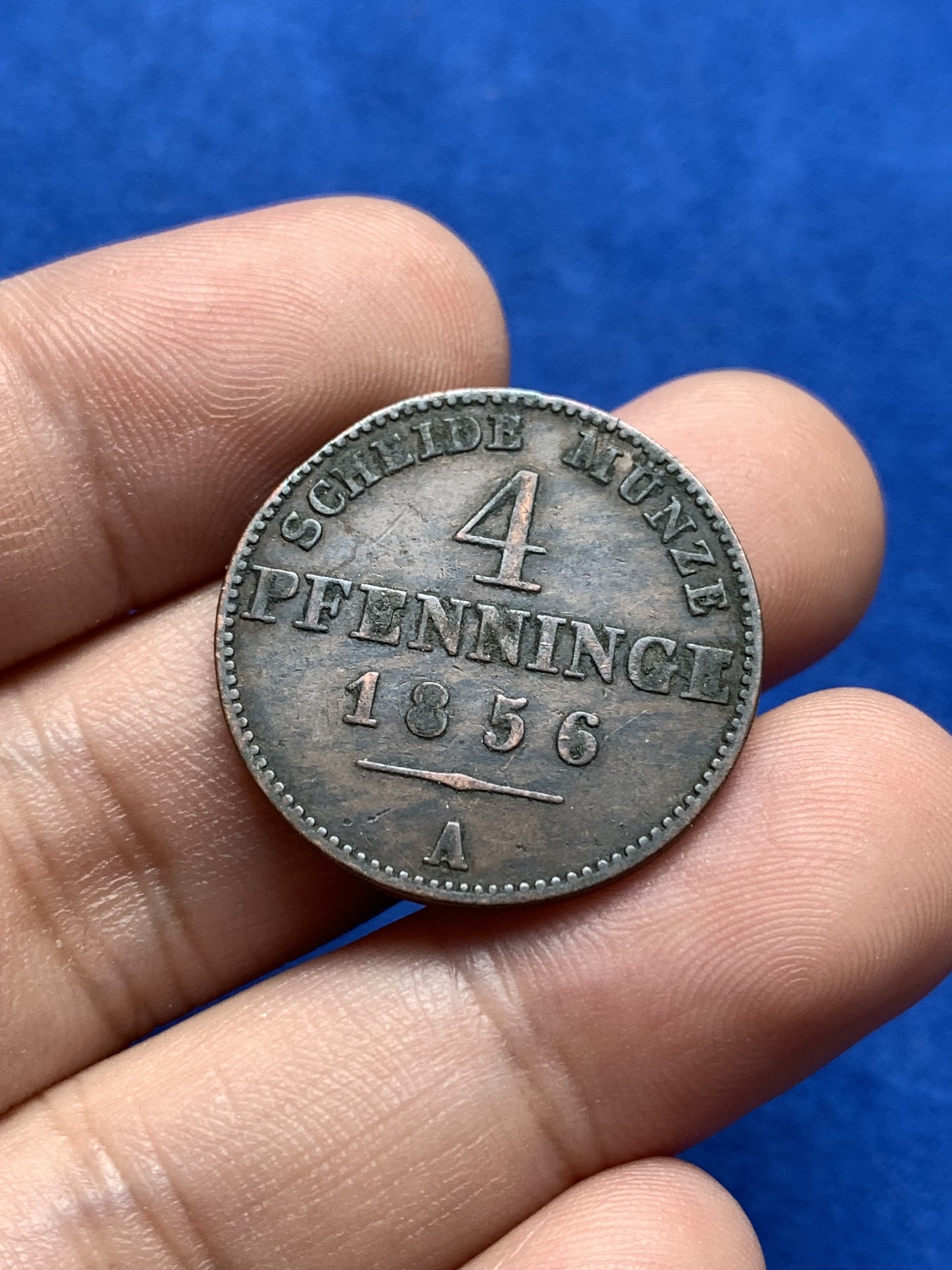 《竞宝斋》第198场-周日，周一 2场 (全场包邮) 德国普鲁士 1856年 4芬尼 铜币